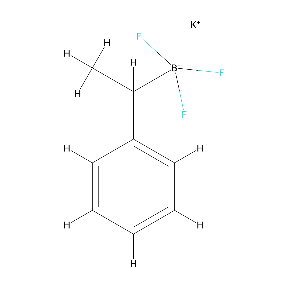 Potassium trifluoro(1-phenylethyl)boranuide molecular structure, CAS 329976-80-9