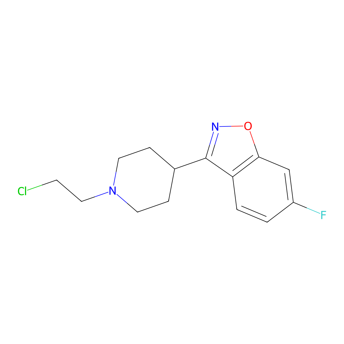 3-[1-(2-Chloroethyl)-4-piperidyl]-6-fluoro-1,2-benzoxazole molecular structure, CAS 329977-78-8