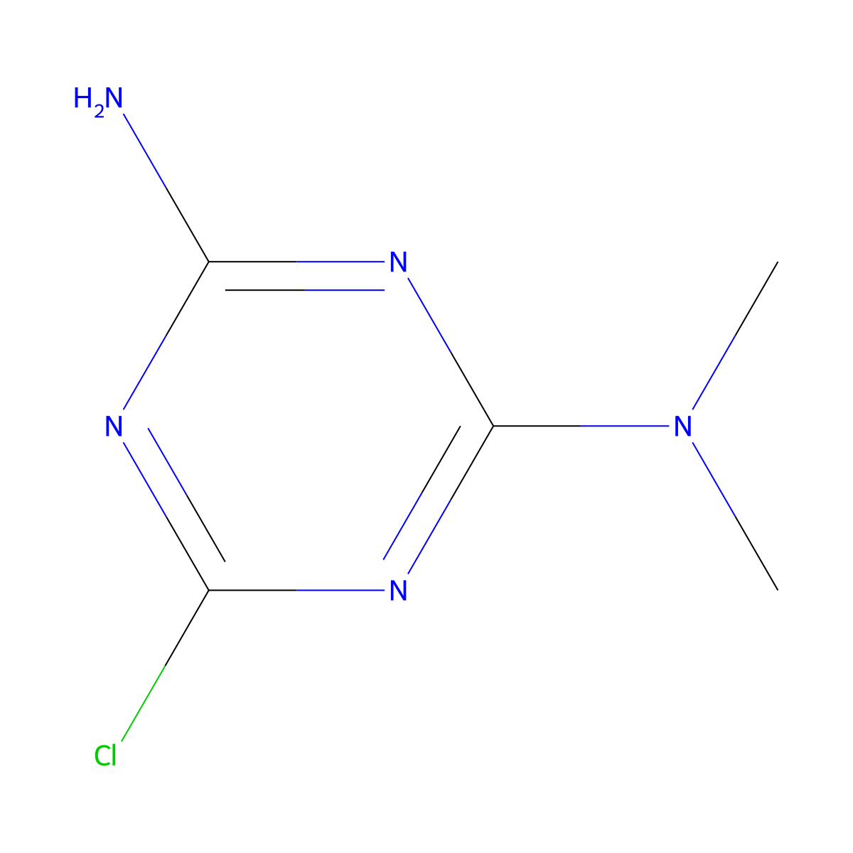 6-chloro-N,N-dimethyl-1,3,5-triazine-2,4-diamine molecular structure, CAS 32998-04-2