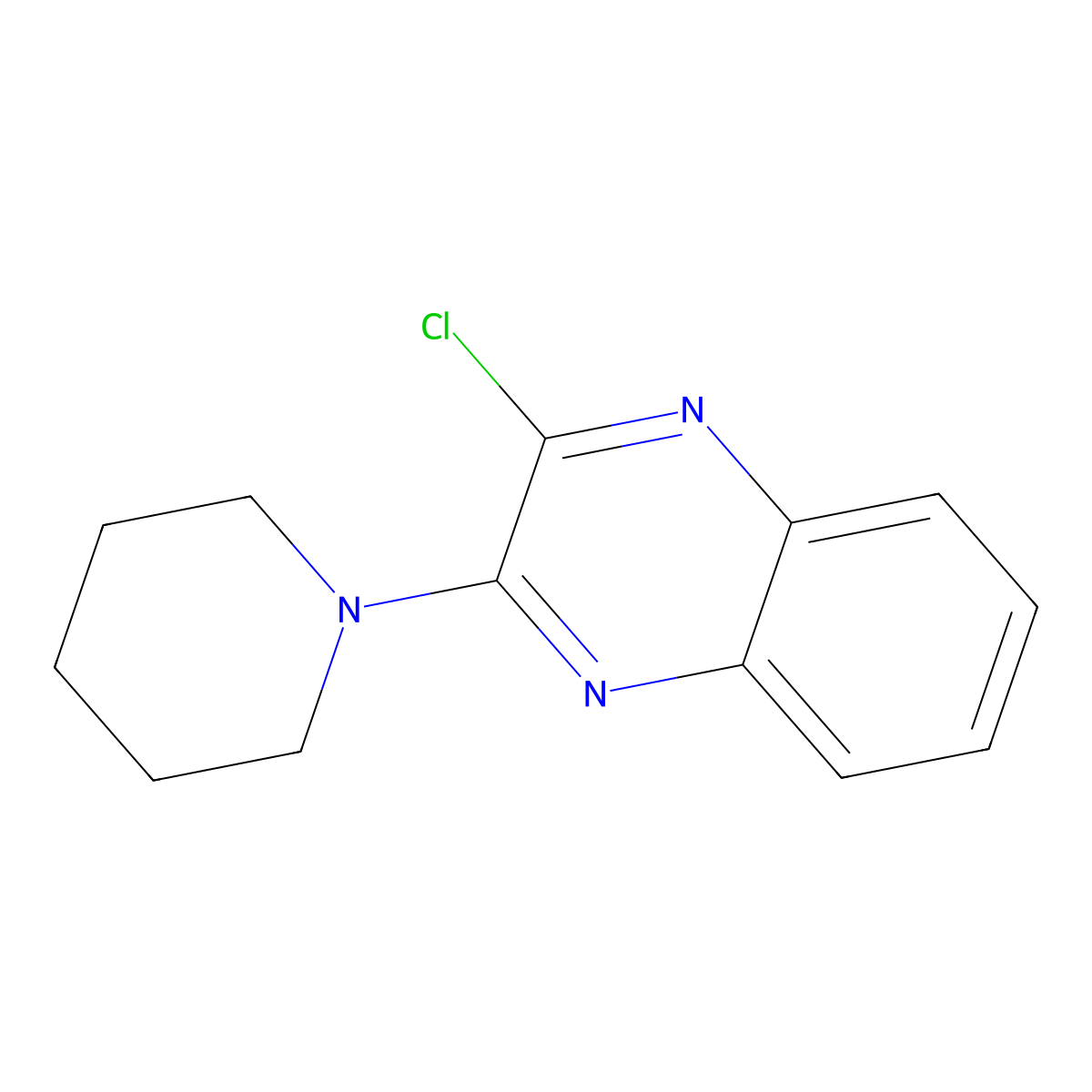 2-Chloro-3-(piperidin-1-yl)quinoxaline molecular structure, CAS 32998-26-8