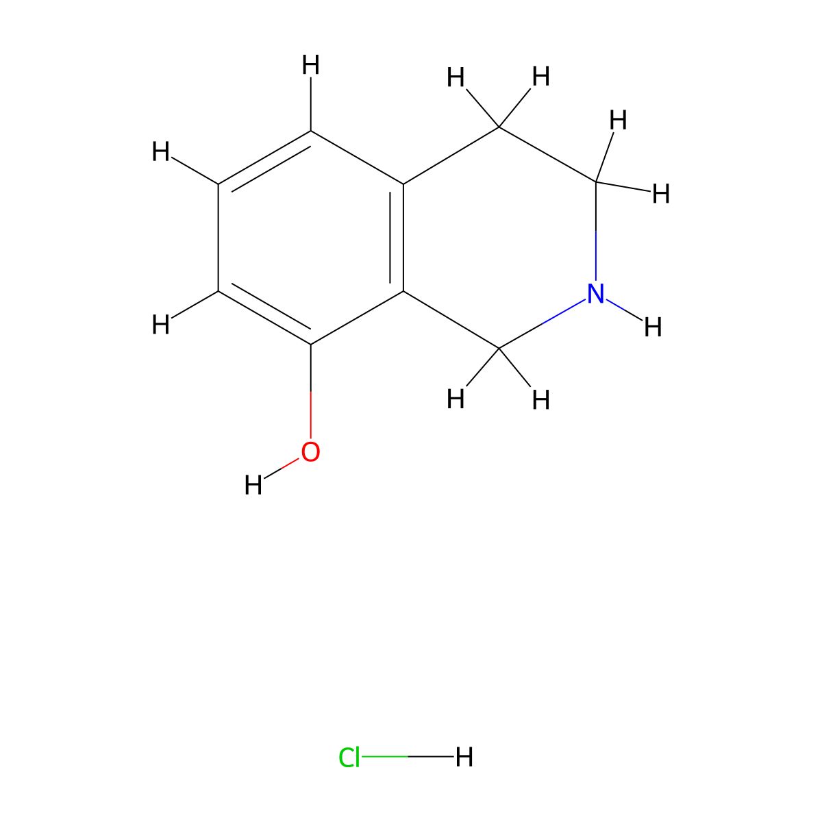 1,2,3,4-Tetrahydroisoquinolin-8-ol--hydrogen chloride (1/1) molecular structure, CAS 32999-38-5