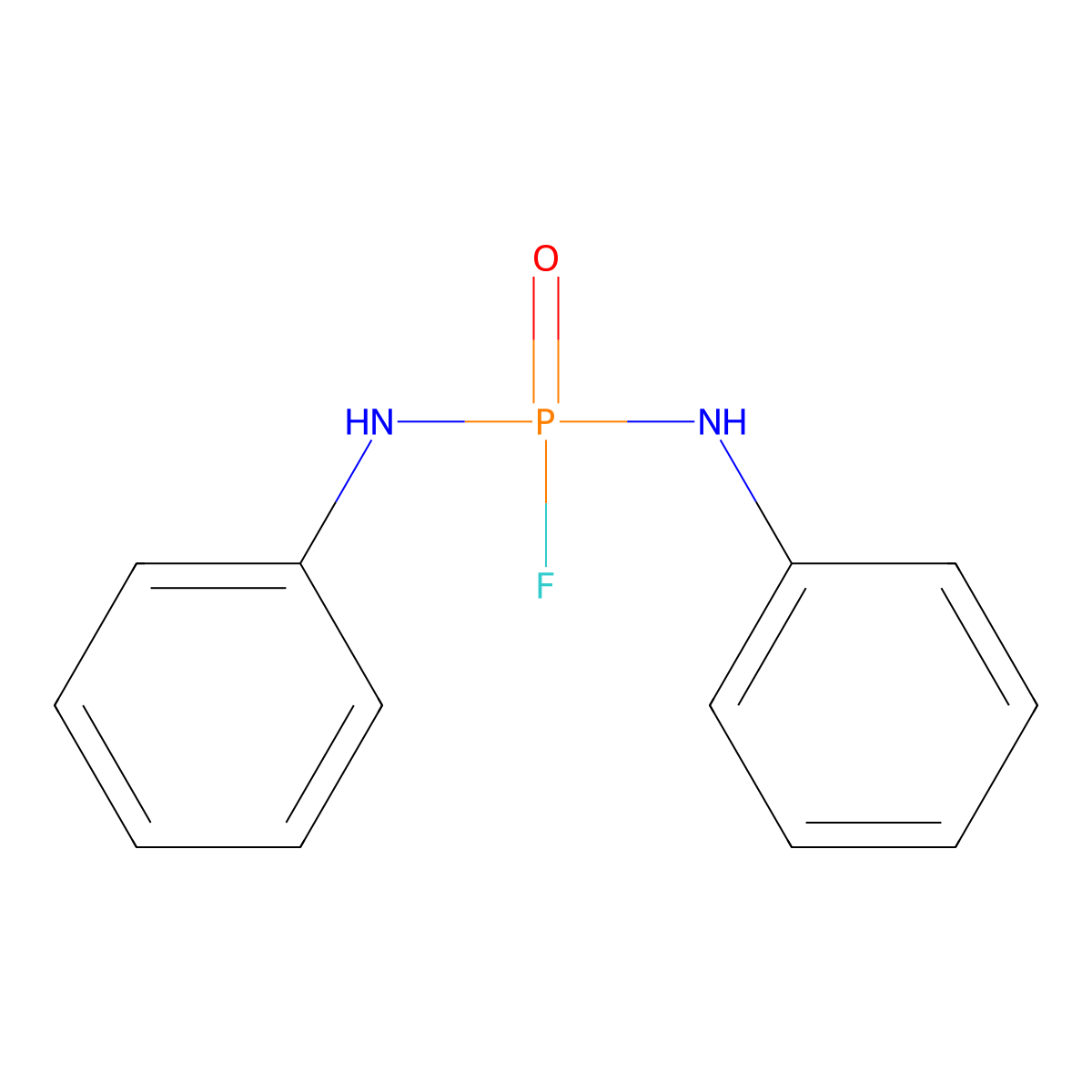 Phosphorodiamidic fluoride, N,N'-diphenyl- molecular structure, CAS 330-08-5