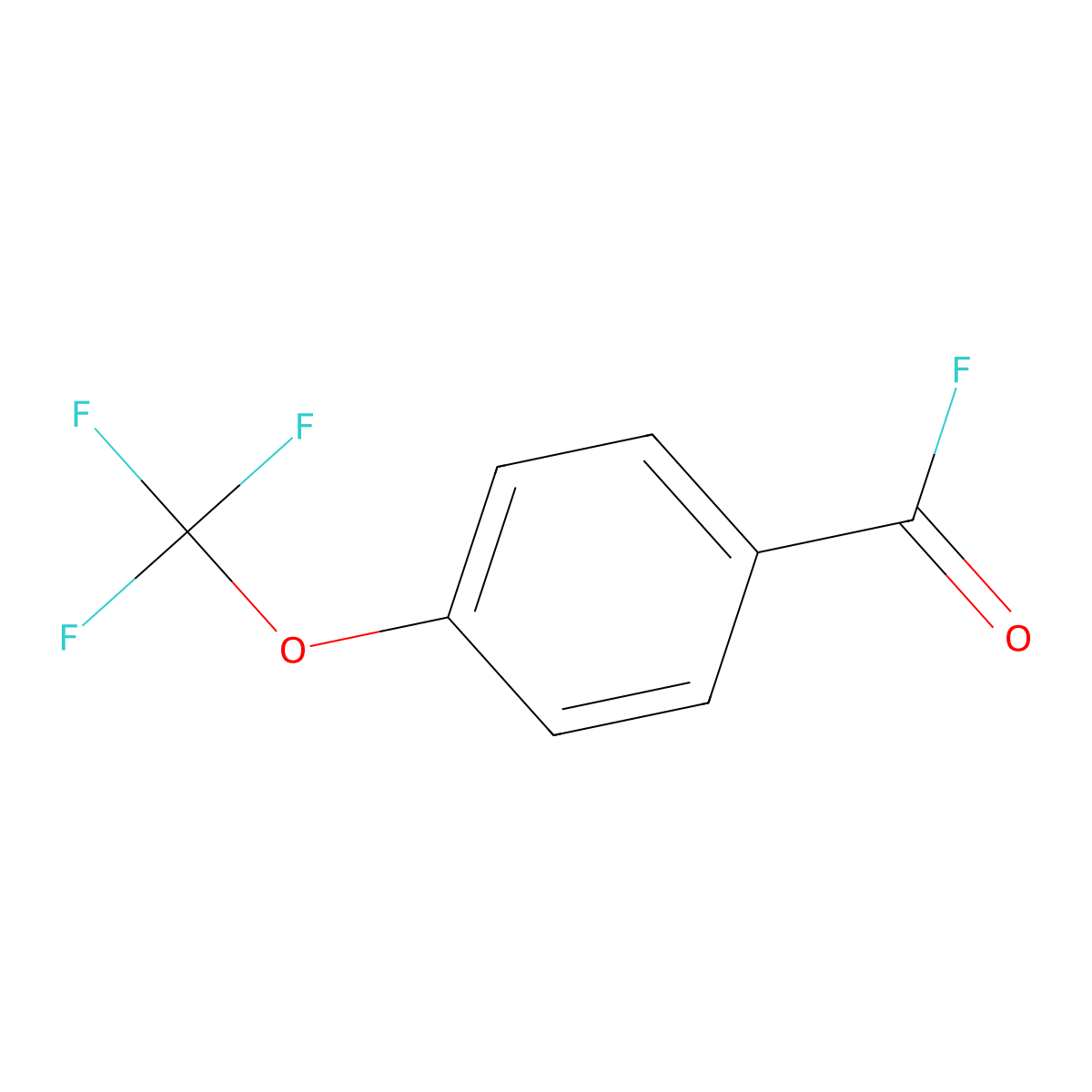 Benzoyl fluoride, 4-(trifluoromethoxy)- molecular structure, CAS 330-11-0