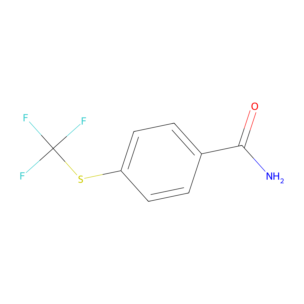 4-[(Trifluoromethyl)sulfanyl]benzamide molecular structure, CAS 330-15-4