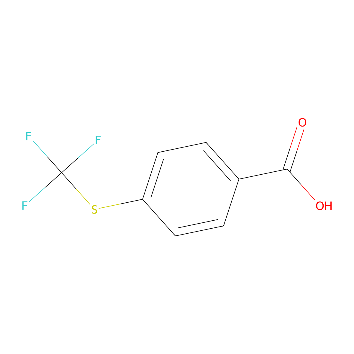 4-(Trifluoromethylthio)benzoic acid molecular structure, CAS 330-17-6