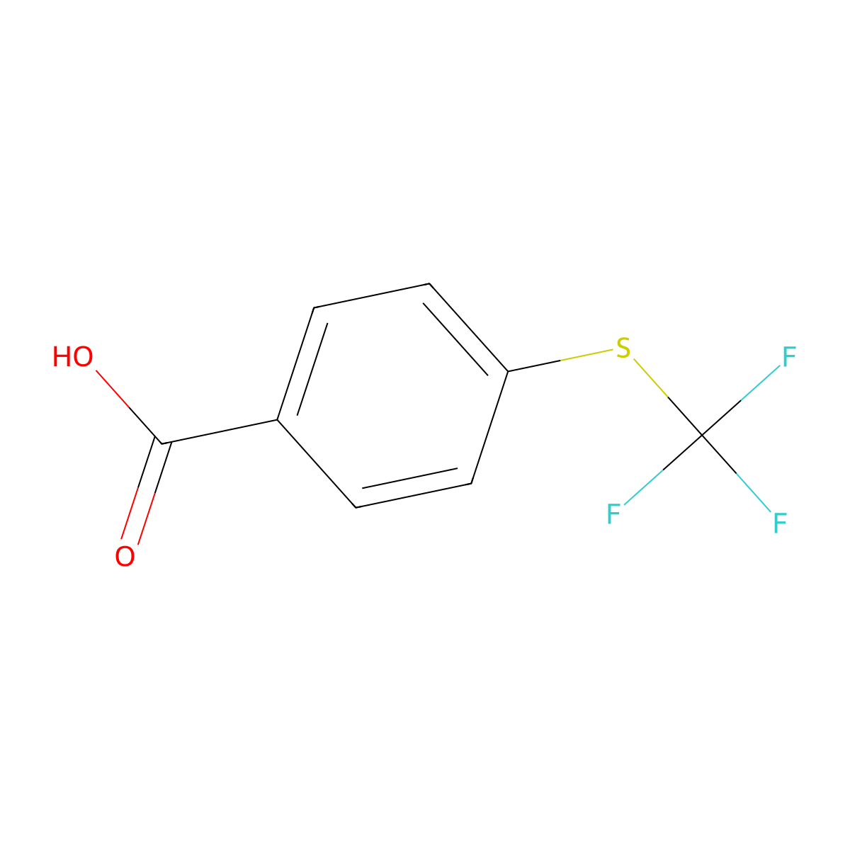4-(Trifluoromethylthio)benzoic acid molecular structure, CAS 330-17-6