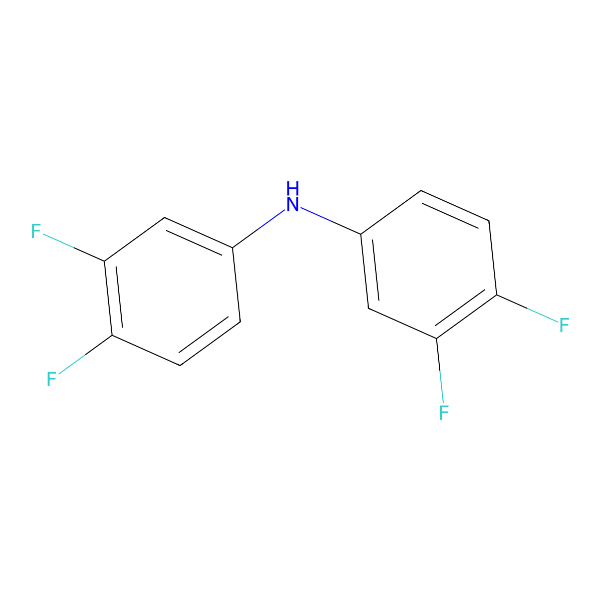 N-(3,4-difluorophenyl)-3,4-difluoroaniline molecular structure, CAS 330-48-3