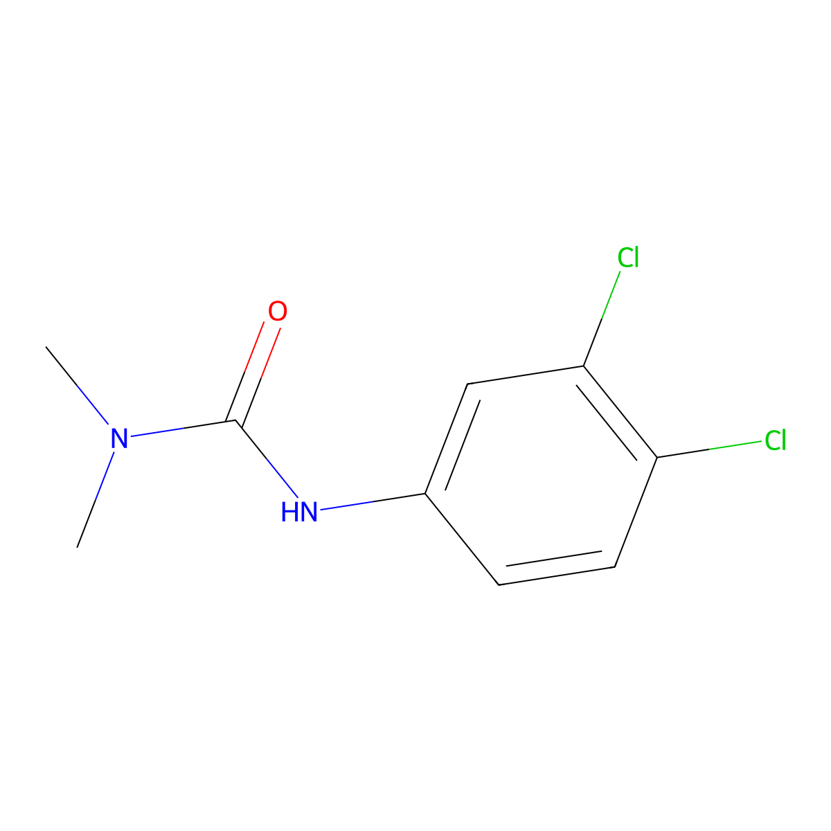 Diuron molecular structure, CAS 330-54-1