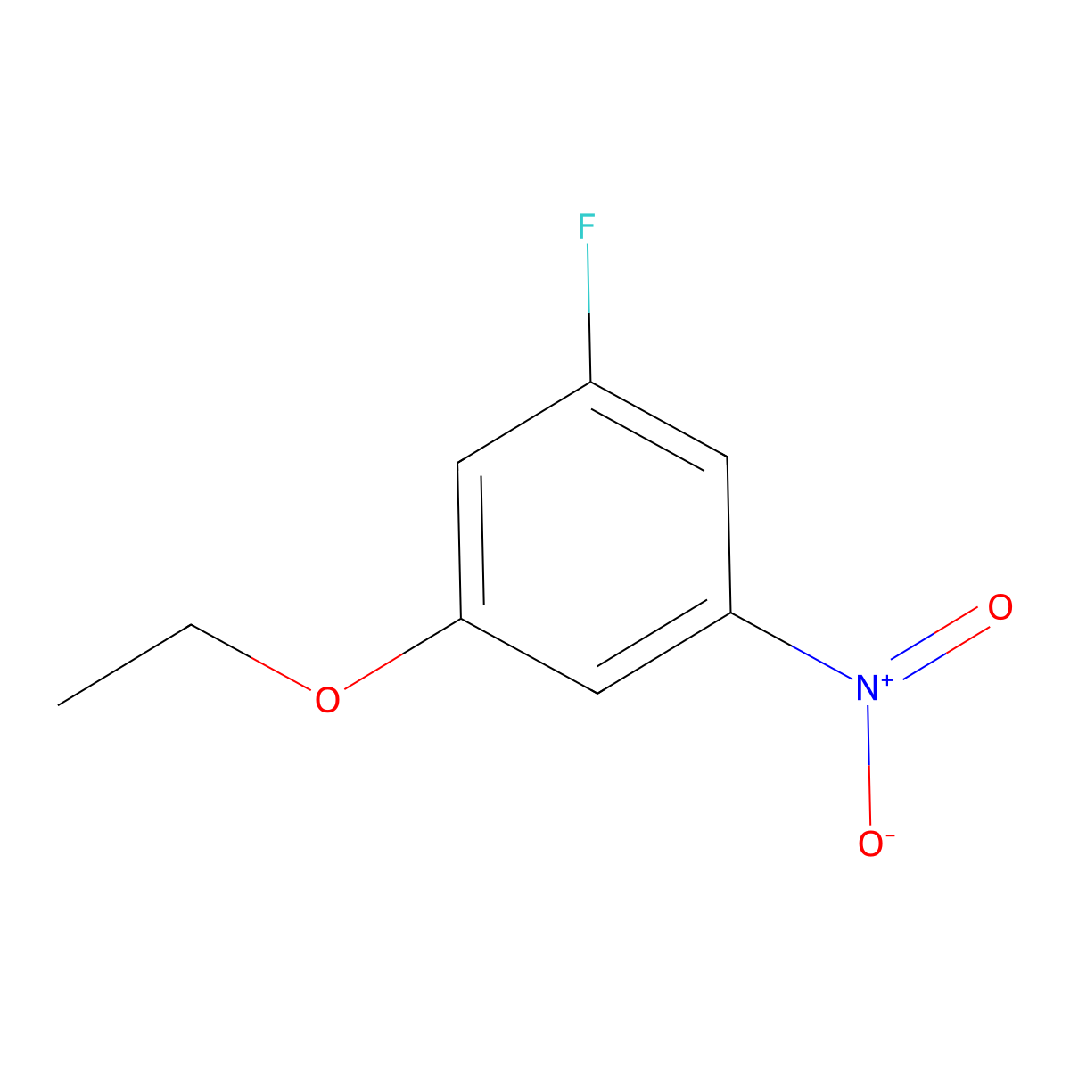 1-Ethoxy-3-fluoro-5-nitrobenzene molecular structure, CAS 330-66-5