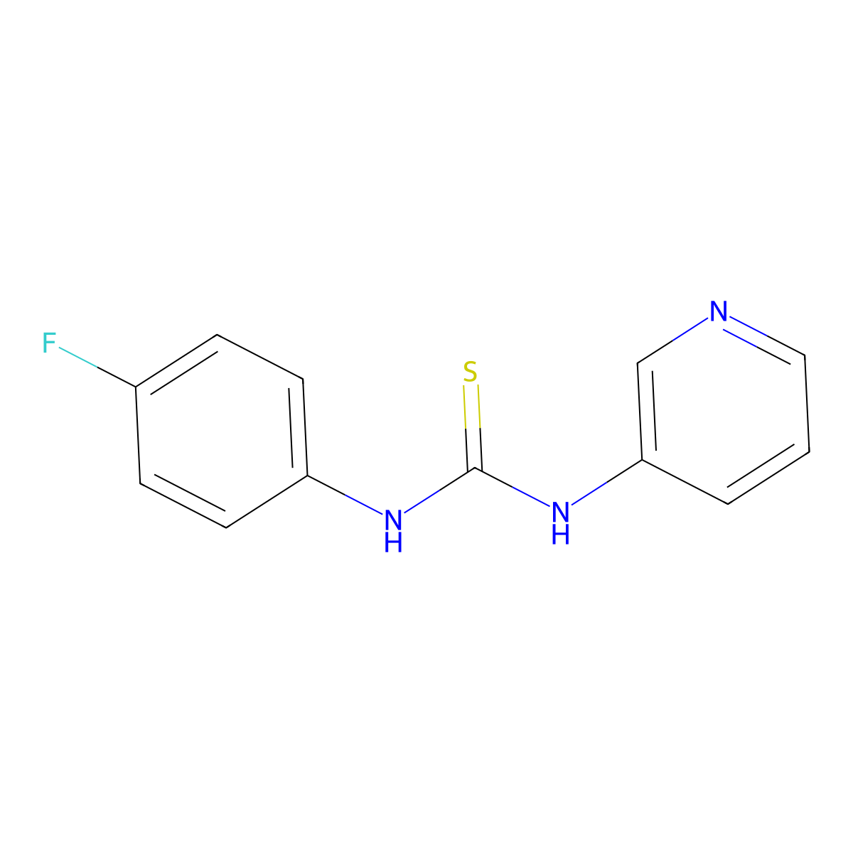 1-(4-Fluorophenyl)-3-pyridin-3-ylthiourea molecular structure, CAS 330-99-4