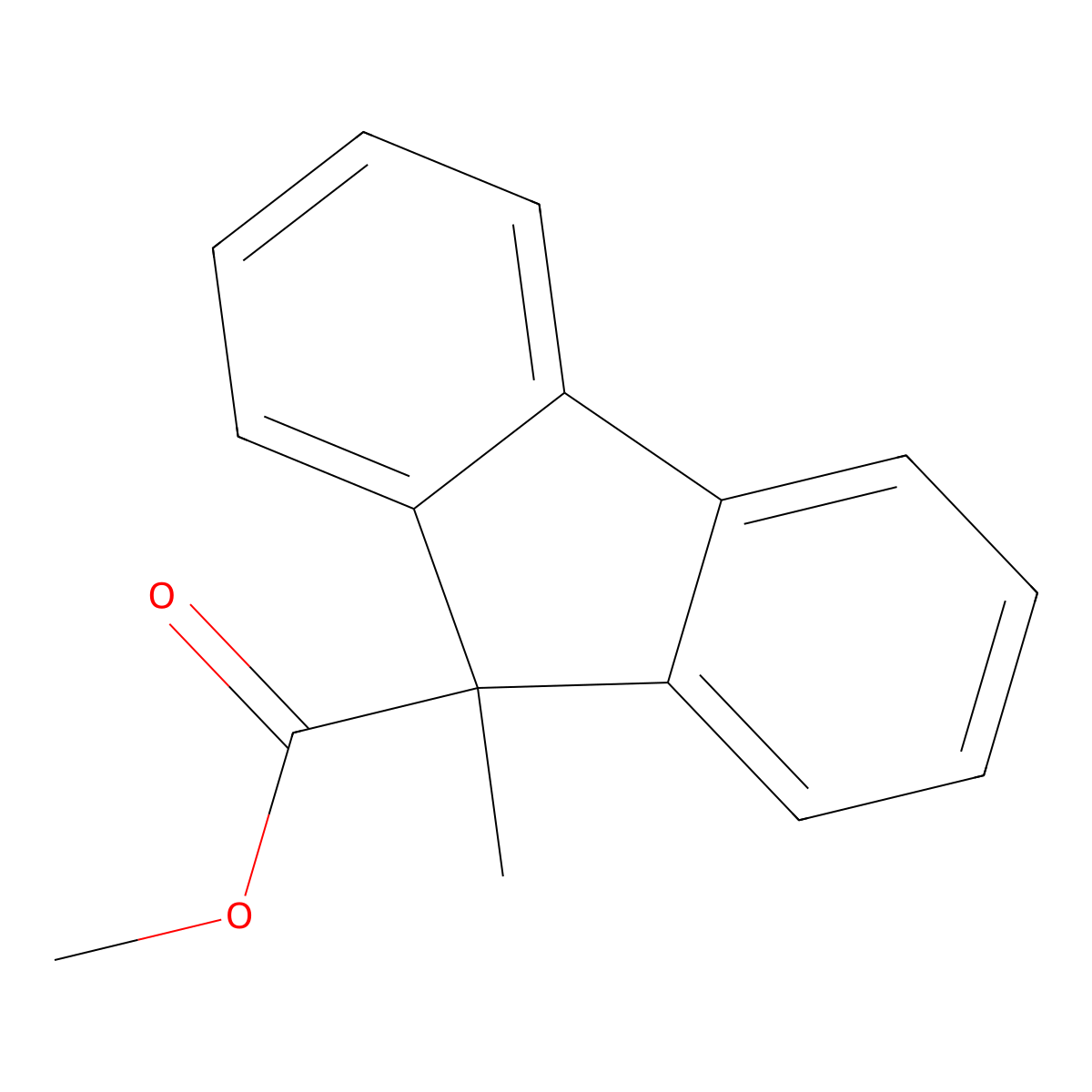 Methyl 9-methylfluorene-9-carboxylate molecular structure, CAS 3300-16-1