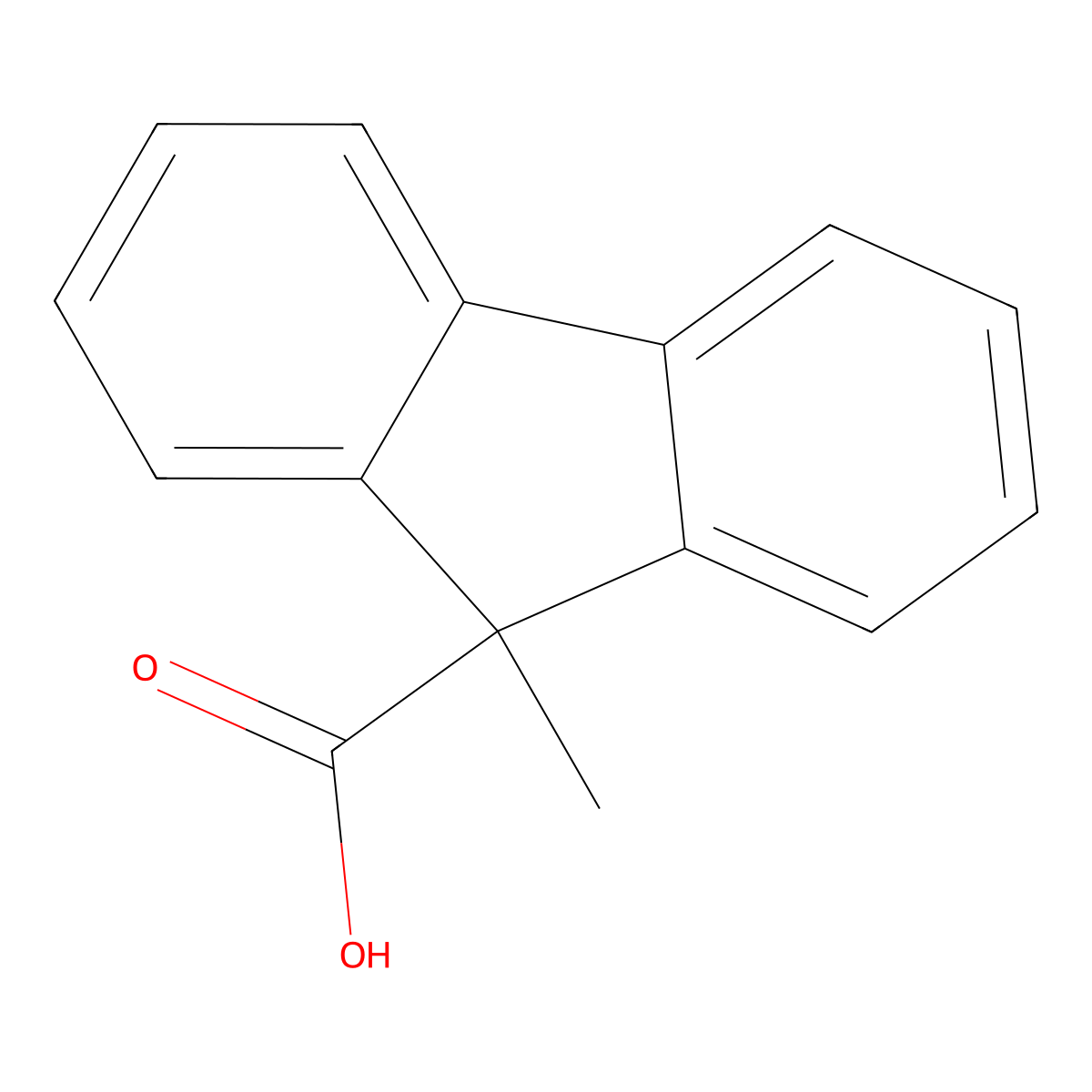 9-Methyl-9H-fluorene-9-carboxylic acid molecular structure, CAS 3300-17-2
