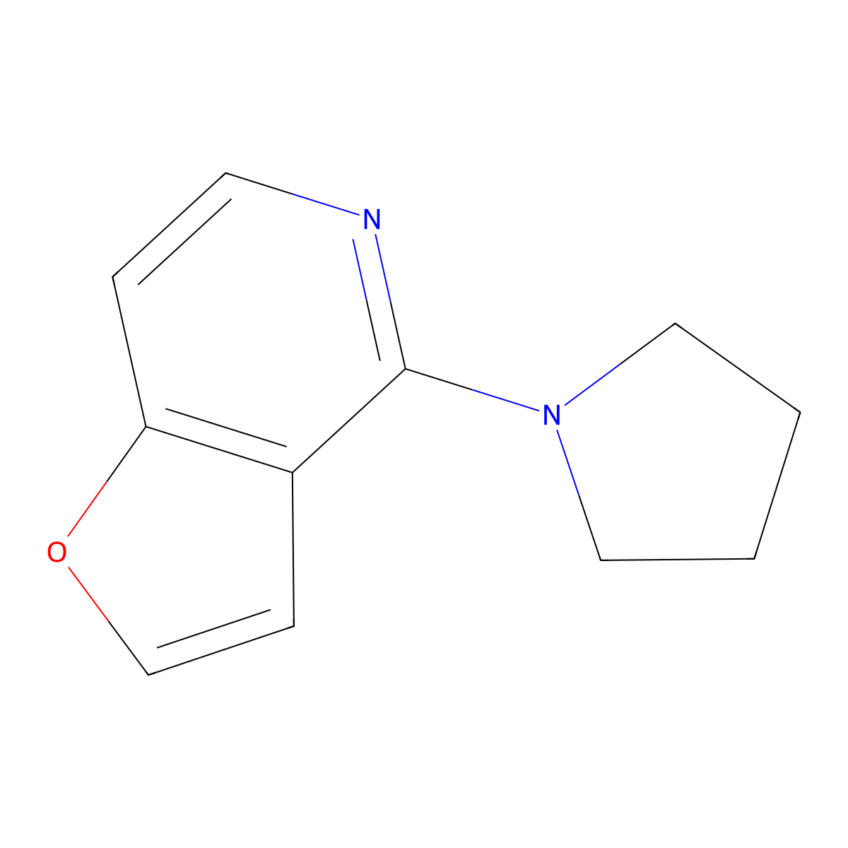 Furo[3,2-c]pyridine, 4-(1-pyrrolidinyl)- molecular structure, CAS 33007-08-8