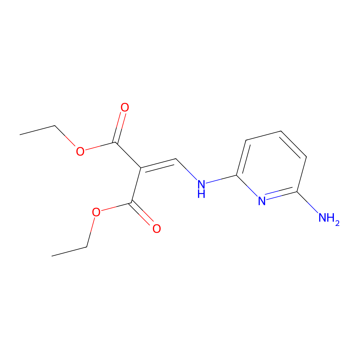 Diethyl 2-{[(6-amino-2-pyridinyl)amino]methylene}malonate molecular structure, CAS 33007-33-9