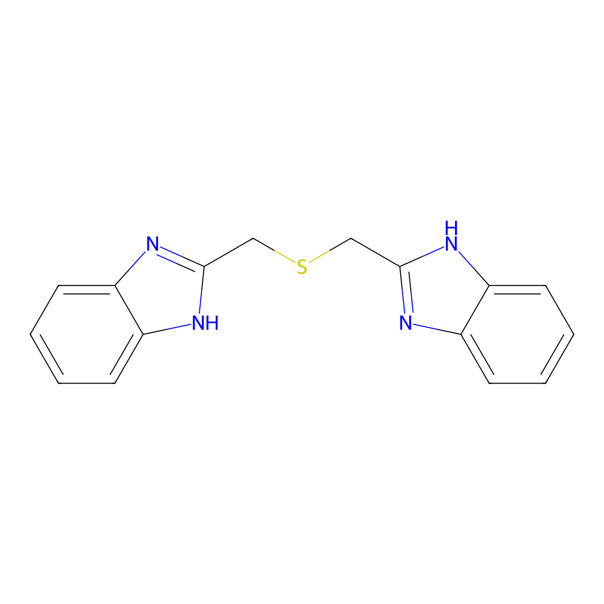 2,2'-(Thiobis(methylene))bis-1H-benzimidazole molecular structure, CAS 33007-61-3