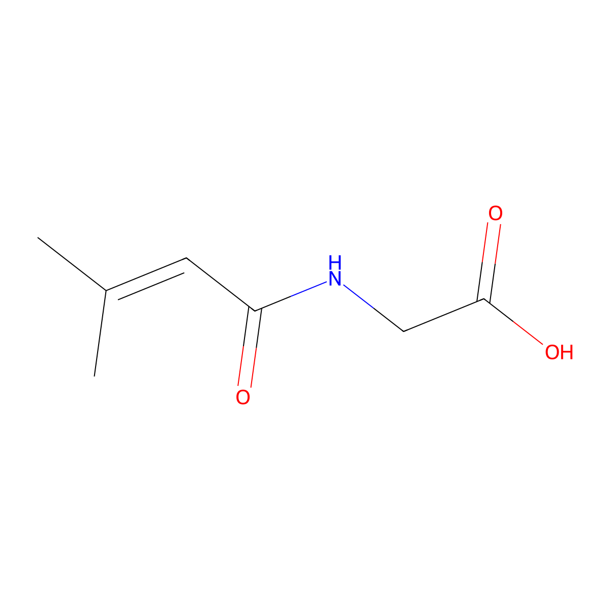 3-Methylcrotonylglycine molecular structure, CAS 33008-07-0