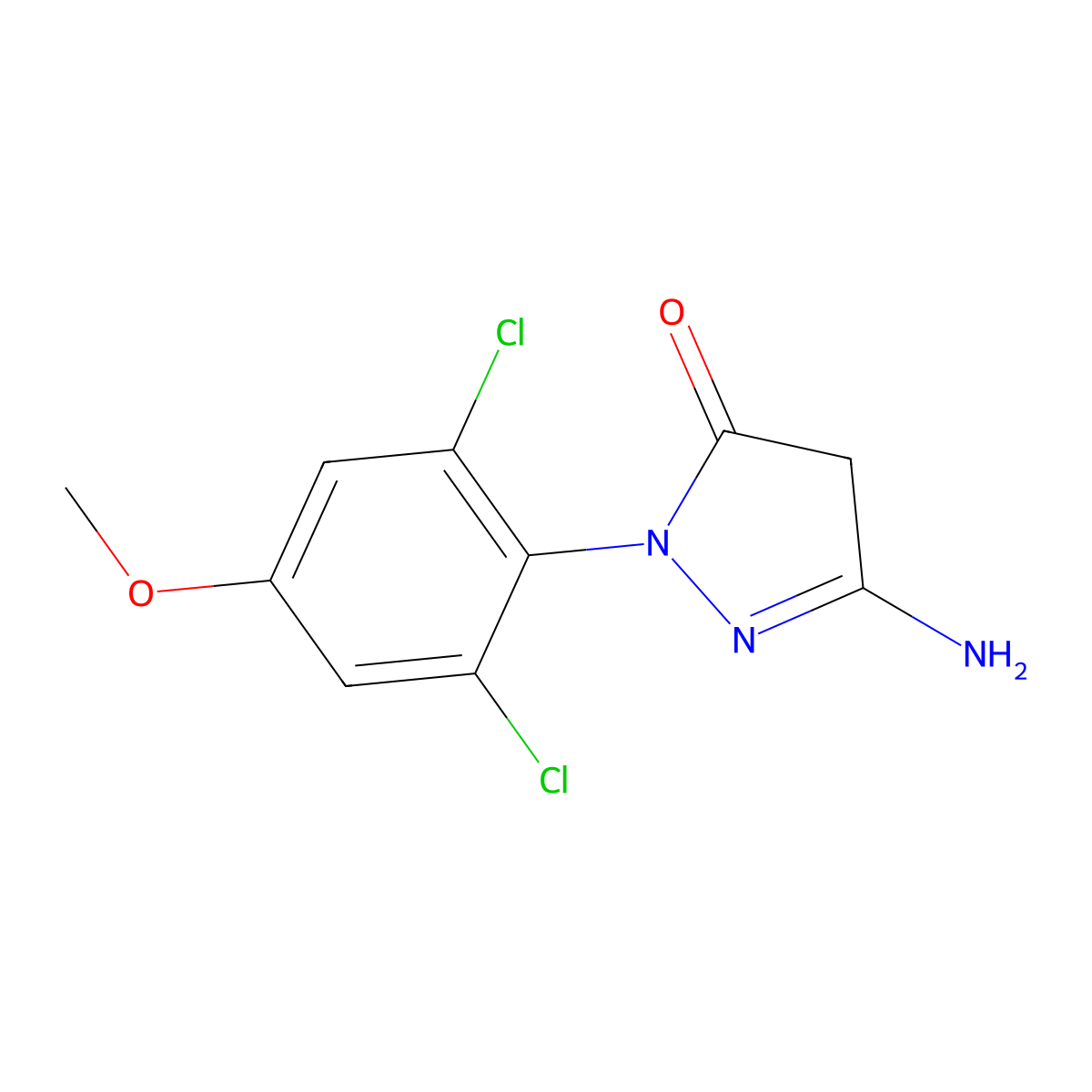 5-amino-2-(2,6-dichloro-4-methoxyphenyl)-2,4-dihydro-3H-pyrazol-3-one molecular structure, CAS 33008-65-0