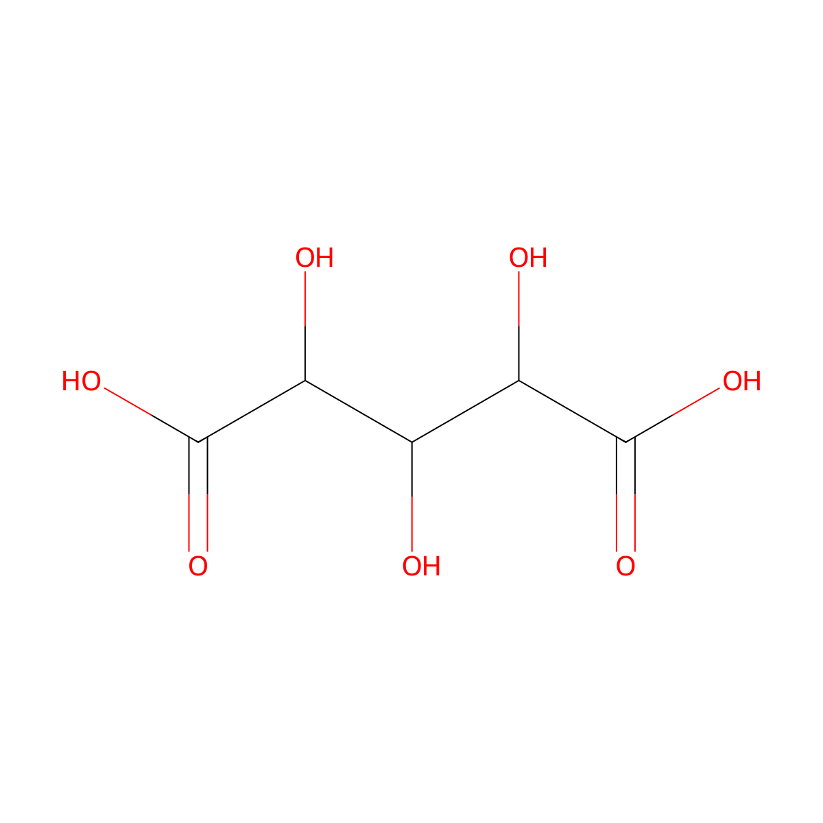 Pentaric acid molecular structure, CAS 33012-62-3