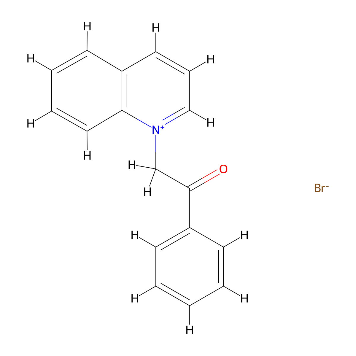 Quinolinium, 1-(2-oxo-2-phenylethyl)-, bromide molecular structure, CAS 33014-32-3