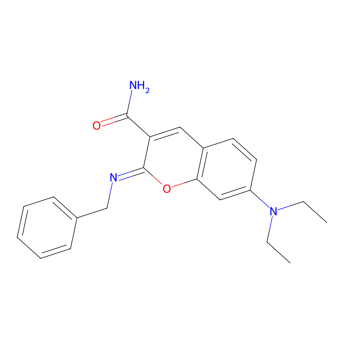 (2Z)-2-(benzylimino)-7-(diethylamino)-2H-chromene-3-carboxamide molecular structure, CAS 330157-57-8