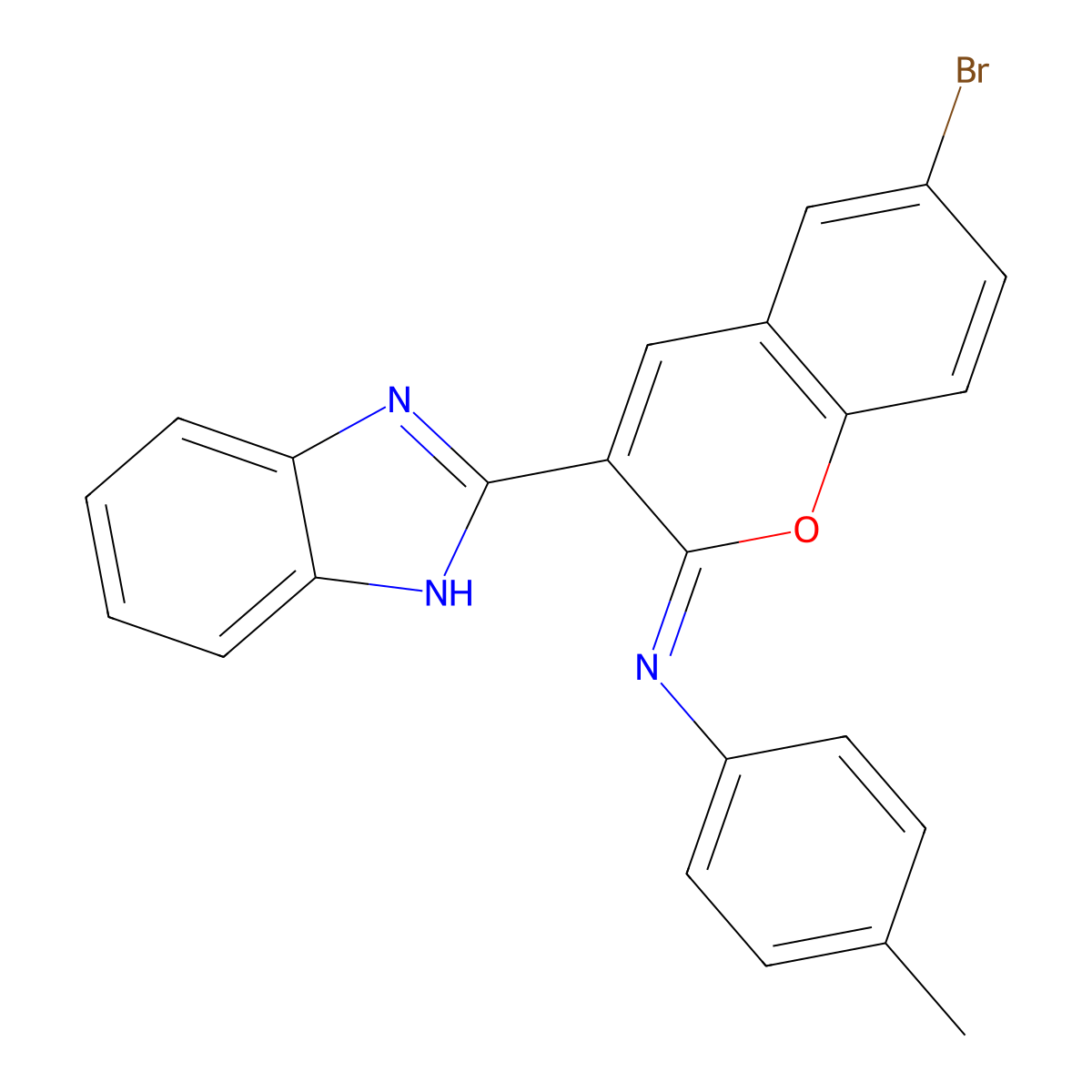(2Z)-3-(1H-1,3-benzodiazol-2-yl)-6-bromo-N-(4-methylphenyl)-2H-chromen-2-imine molecular structure, CAS 330158-04-8