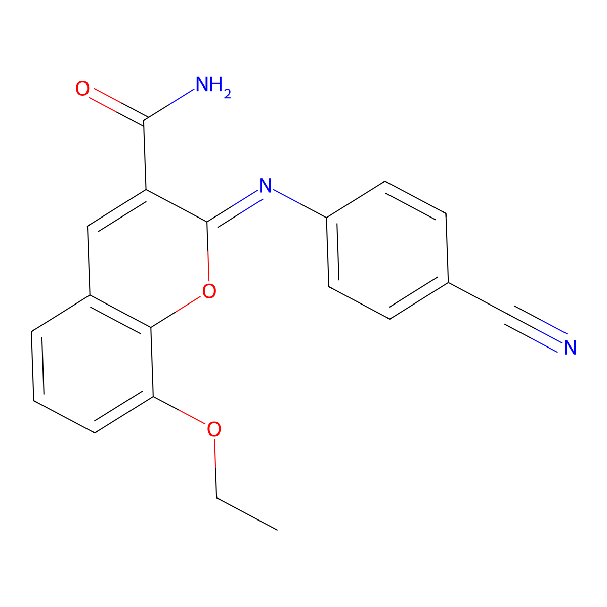 (2Z)-2-[(4-cyanophenyl)imino]-8-ethoxy-2H-chromene-3-carboxamide molecular structure, CAS 330158-52-6