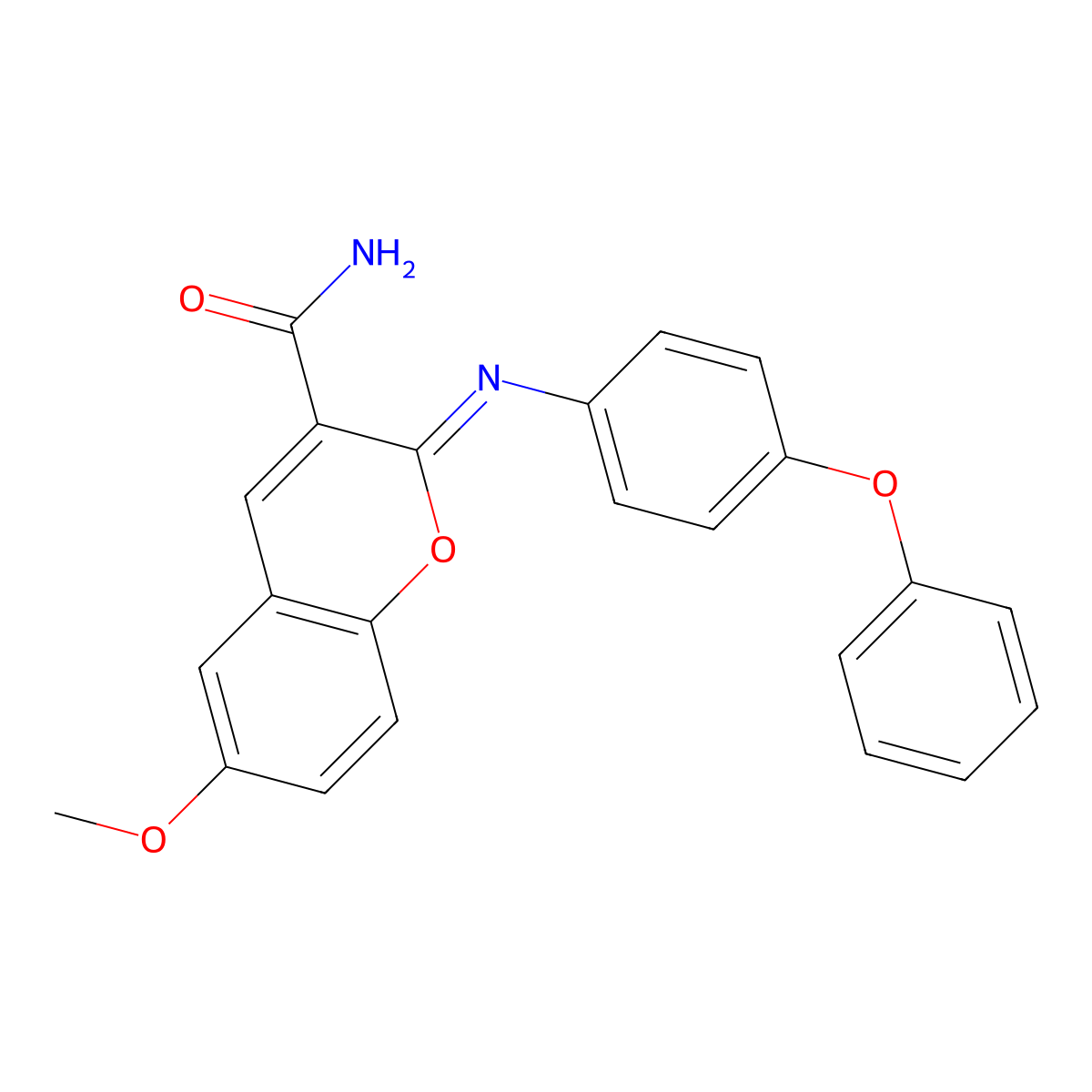 6-Methoxy-2-(4-phenoxyphenyl)iminochromene-3-carboxamide molecular structure, CAS 330158-60-6