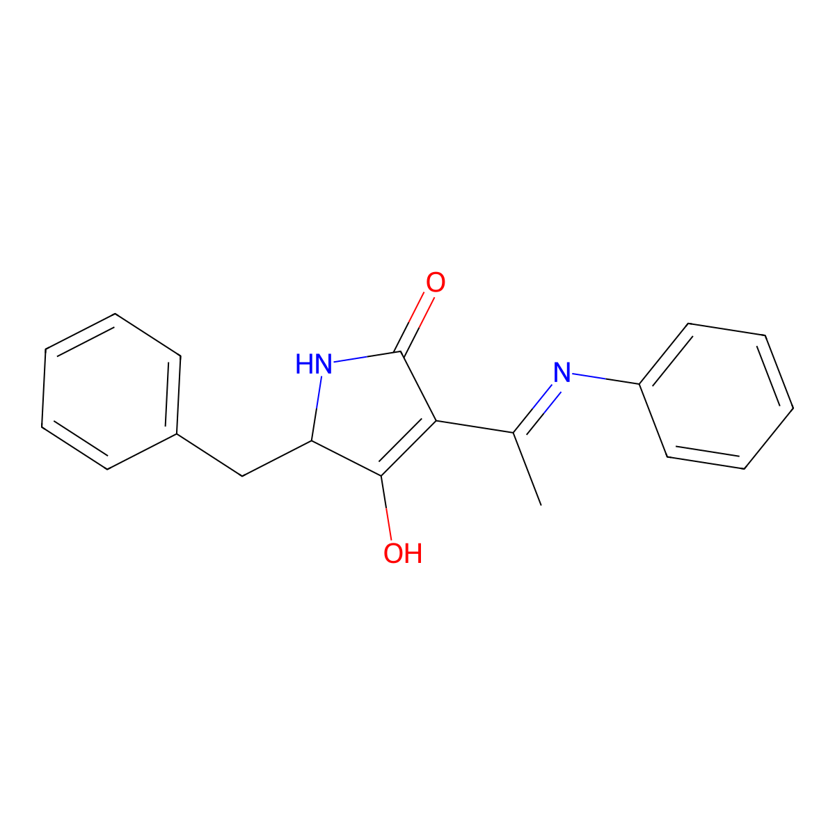 3-(1-Anilinoethylidene)-5-benzylpyrrolidine-2,4-dione molecular structure, CAS 33016-12-5