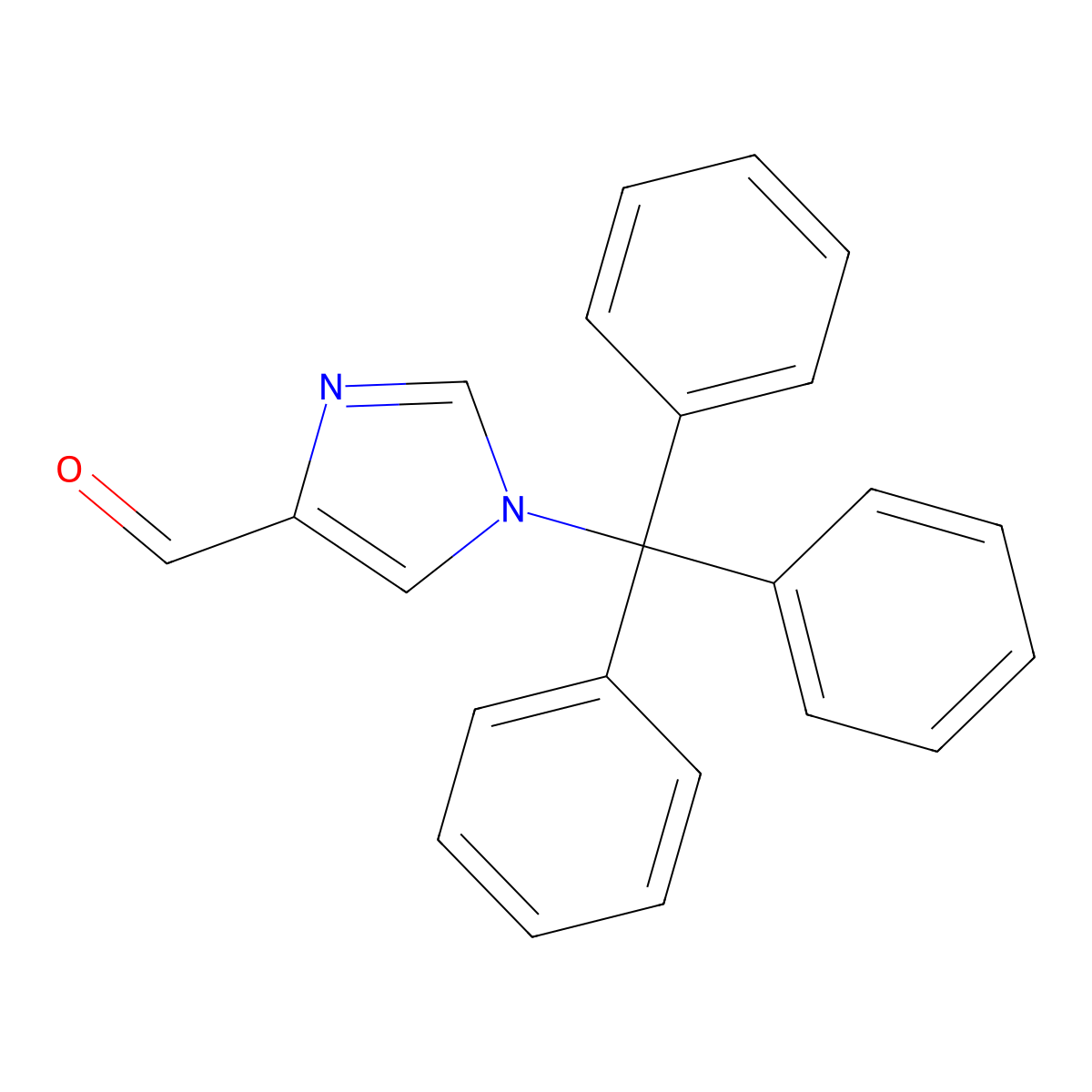 1-(triphenylmethyl)-1H-imidazole-4-carbaldehyde molecular structure, CAS 33016-47-6