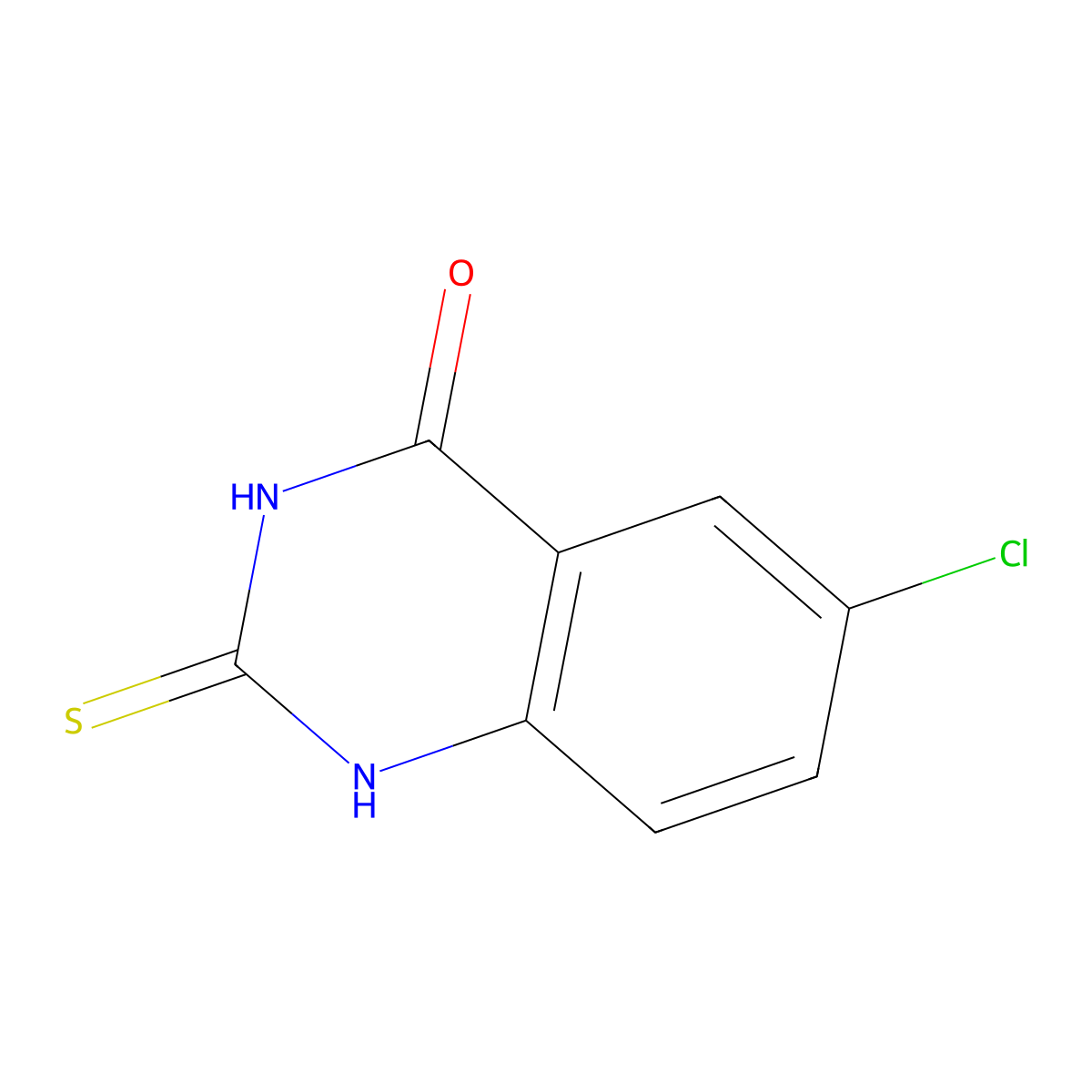 6-chloro-2-thioxo-2,3-dihydroquinazolin-4(1H)-one molecular structure, CAS 33017-85-5