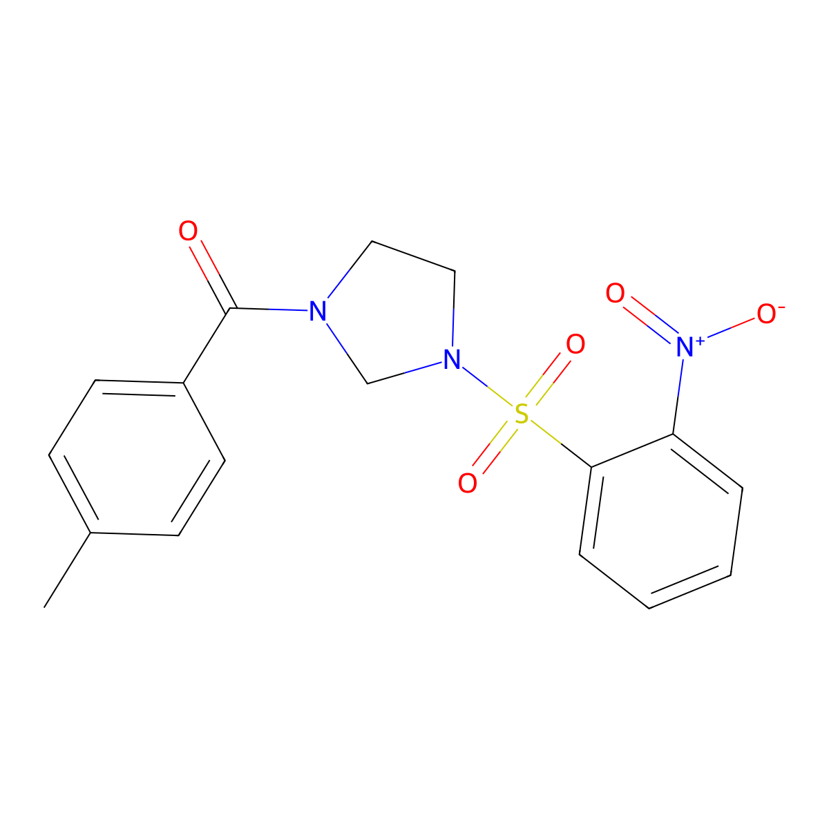 (4-Methylphenyl)-[3-(2-nitrophenyl)sulfonylimidazolidin-1-yl]methanone molecular structure, CAS 330176-57-3
