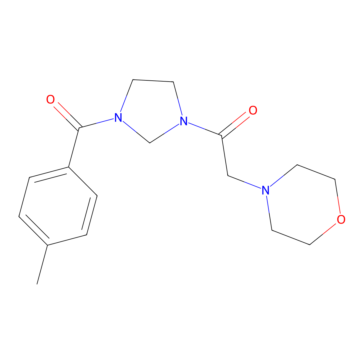 1-[3-(4-Methylbenzoyl)imidazolidin-1-yl]-2-morpholin-4-ylethanone molecular structure, CAS 330176-59-5