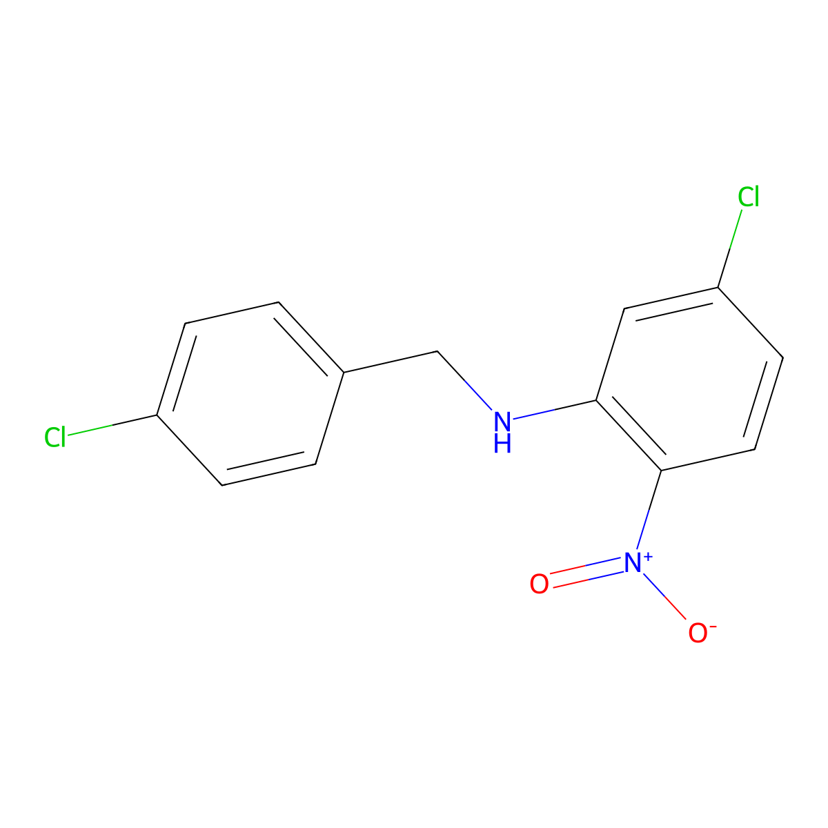 4-Chloro-N-(5-chloro-2-nitrophenyl)benzenemethanamine molecular structure, CAS 330177-34-9