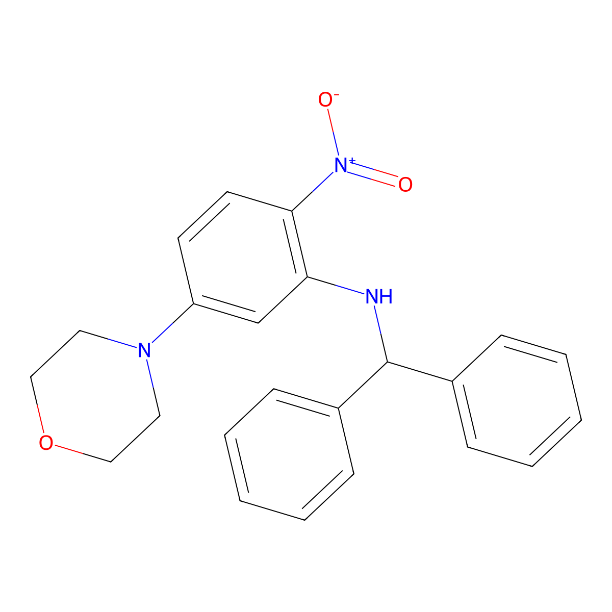 N-[5-(4-Morpholinyl)-2-nitrophenyl]-alpha-phenylbenzenemethanamine molecular structure, CAS 330177-52-1