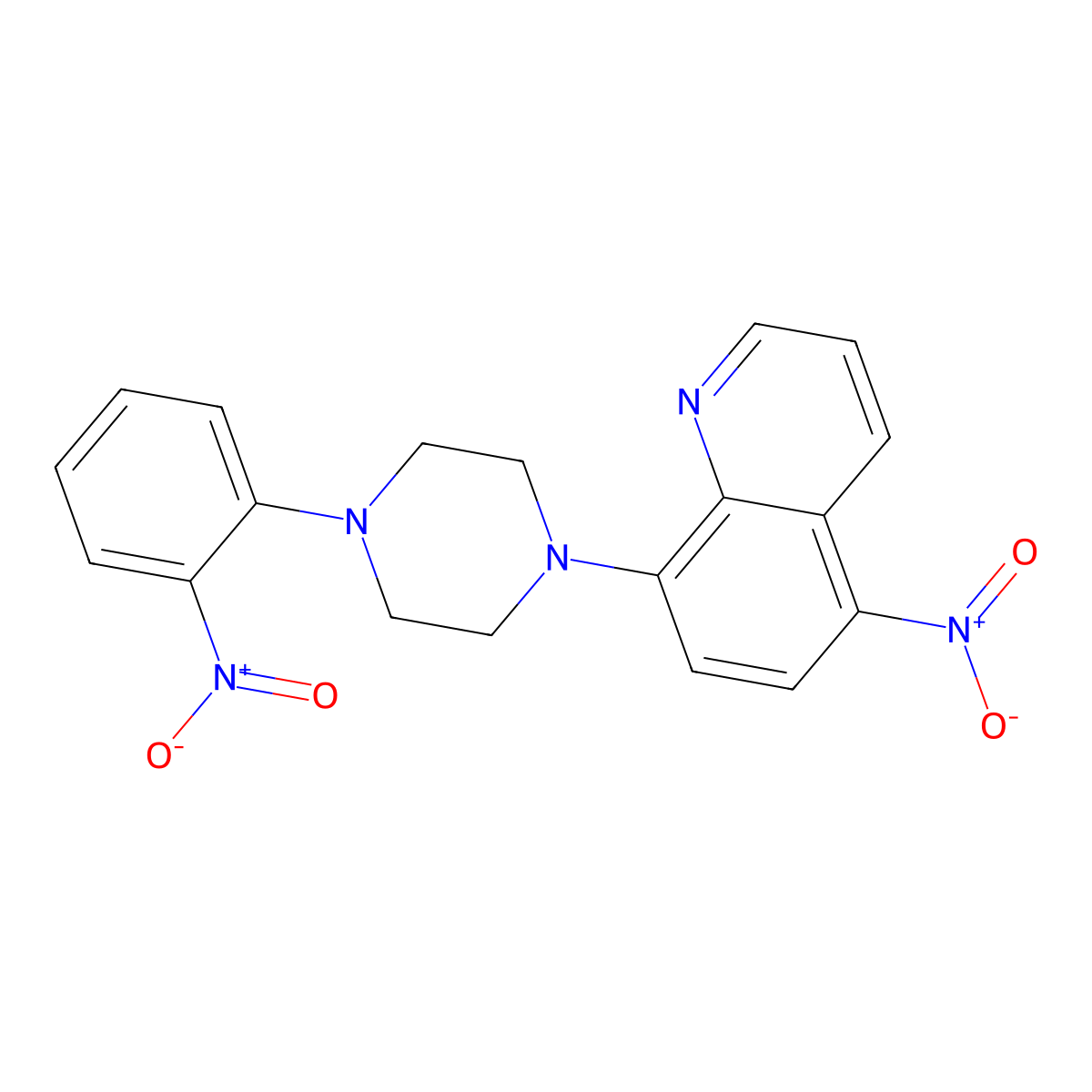 5-Nitro-8-[4-(2-nitrophenyl)piperazin-1-yl]quinoline molecular structure, CAS 330177-61-2