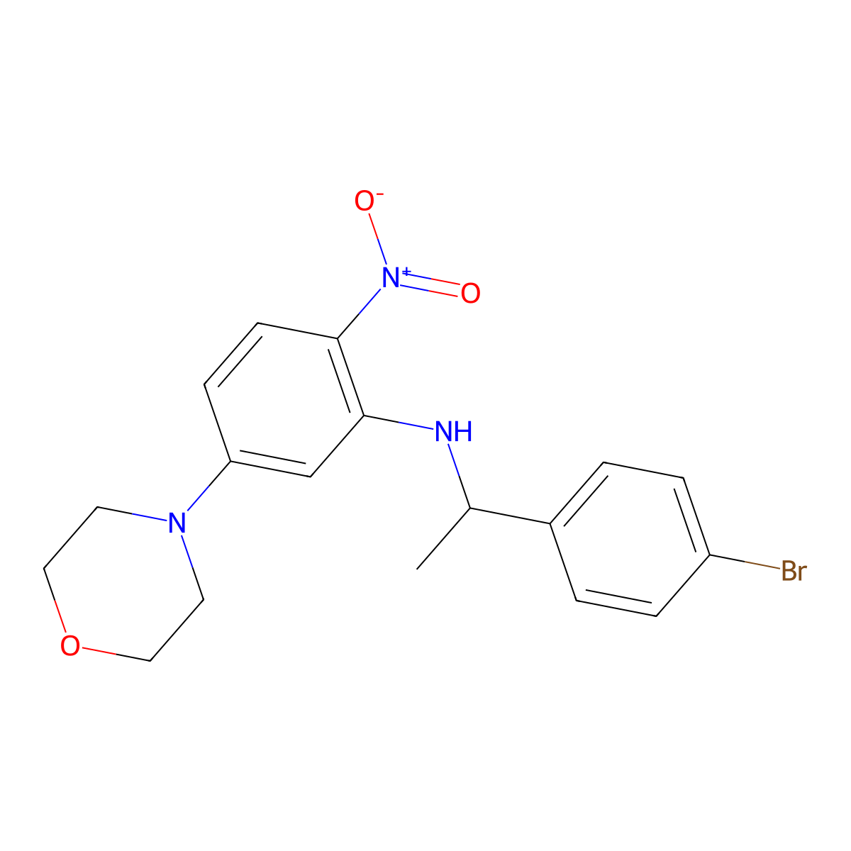N-[1-(4-bromophenyl)ethyl]-5-morpholin-4-yl-2-nitroaniline molecular structure, CAS 330177-63-4