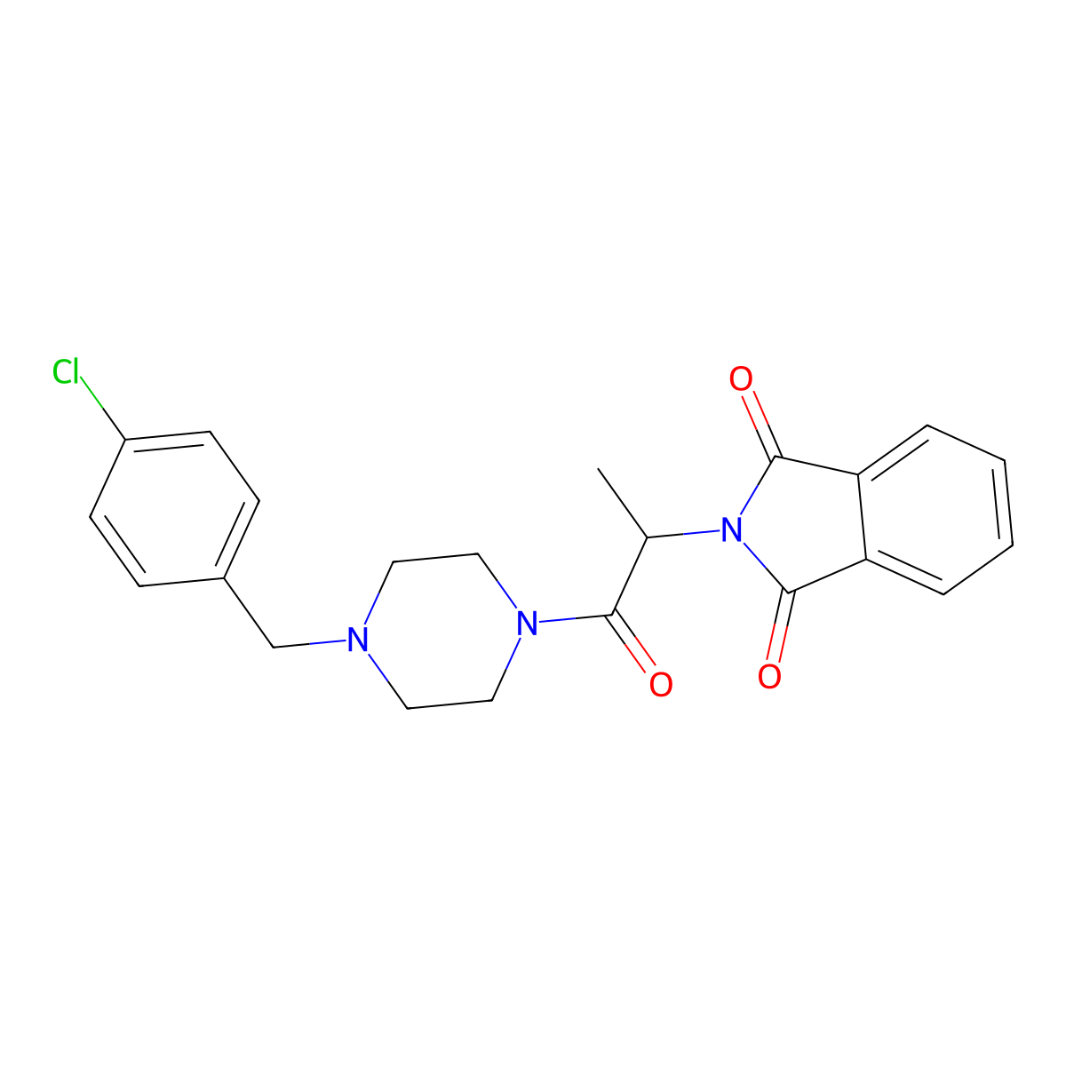 2-[1-[4-[(4-Chlorophenyl)methyl]piperazin-1-yl]-1-oxopropan-2-yl]isoindole-1,3-dione molecular structure, CAS 330177-83-8