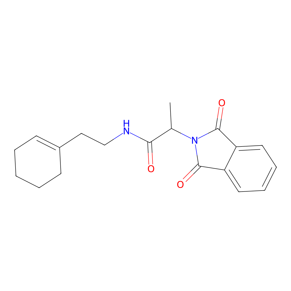 N-(2-cyclohex-1-en-1-ylethyl)-2-(1,3-dioxo-1,3-dihydro-2H-isoindol-2-yl)propanamide molecular structure, CAS 330177-84-9