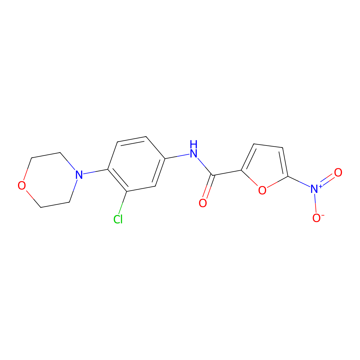 N-[3-chloro-4-(4-morpholinyl)phenyl]-5-nitro-2-furamide molecular structure, CAS 330177-86-1