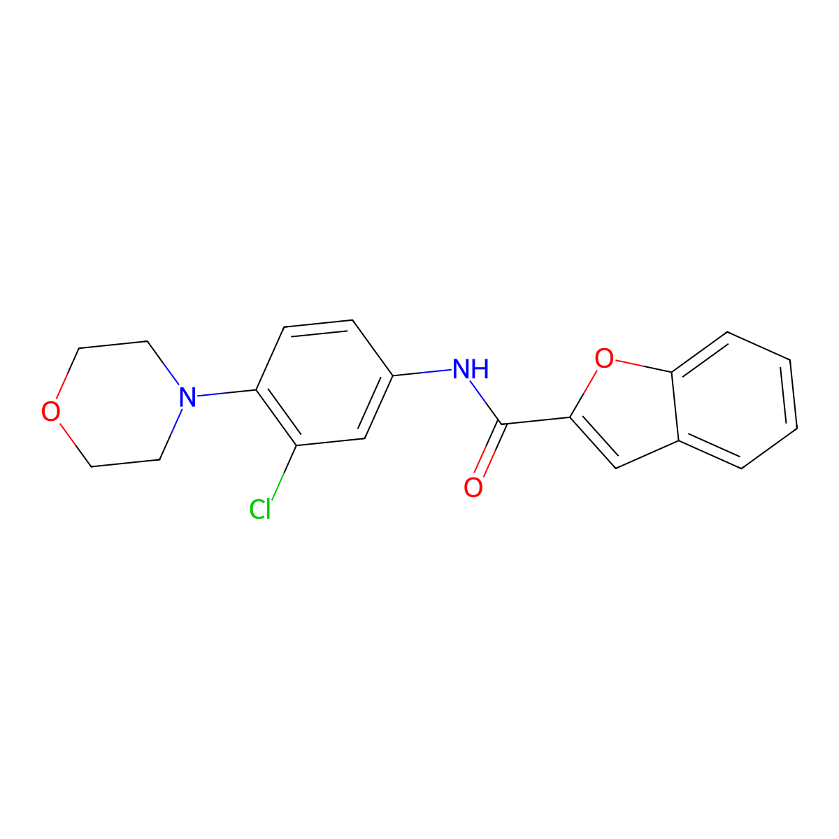 N-(3-chloro-4-morpholin-4-ylphenyl)-1-benzofuran-2-carboxamide molecular structure, CAS 330177-89-4