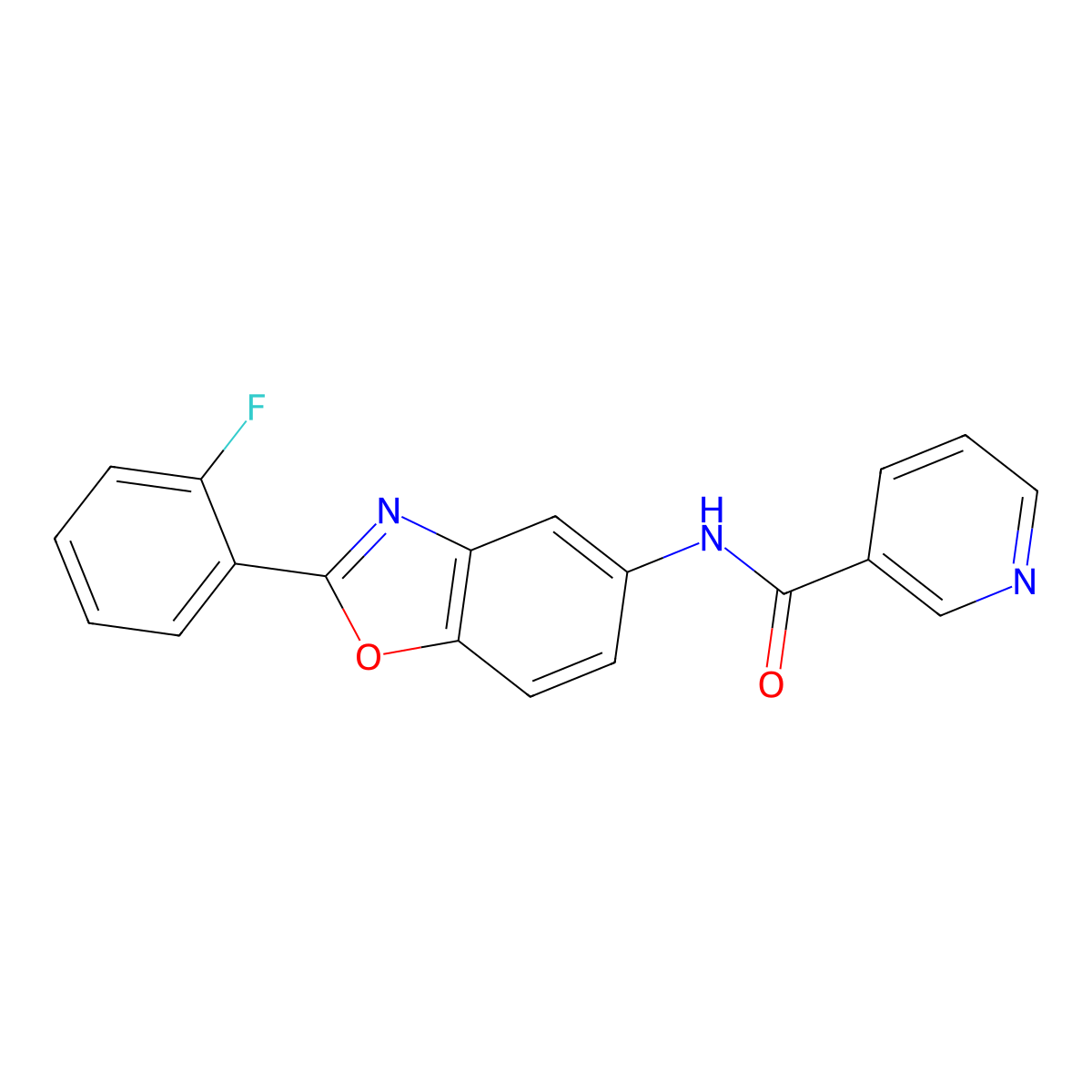 N-[2-(2-fluorophenyl)-1,3-benzoxazol-5-yl]pyridine-3-carboxamide molecular structure, CAS 330178-05-7