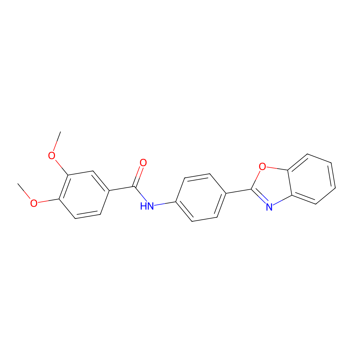 N-[4-(1,3-benzoxazol-2-yl)phenyl]-3,4-dimethoxybenzamide molecular structure, CAS 330178-16-0