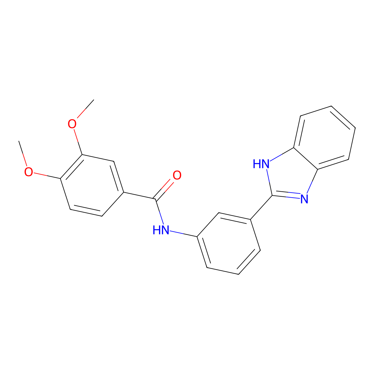 N-[3-(1H-benzimidazol-2-yl)phenyl]-3,4-dimethoxybenzamide molecular structure, CAS 330178-19-3