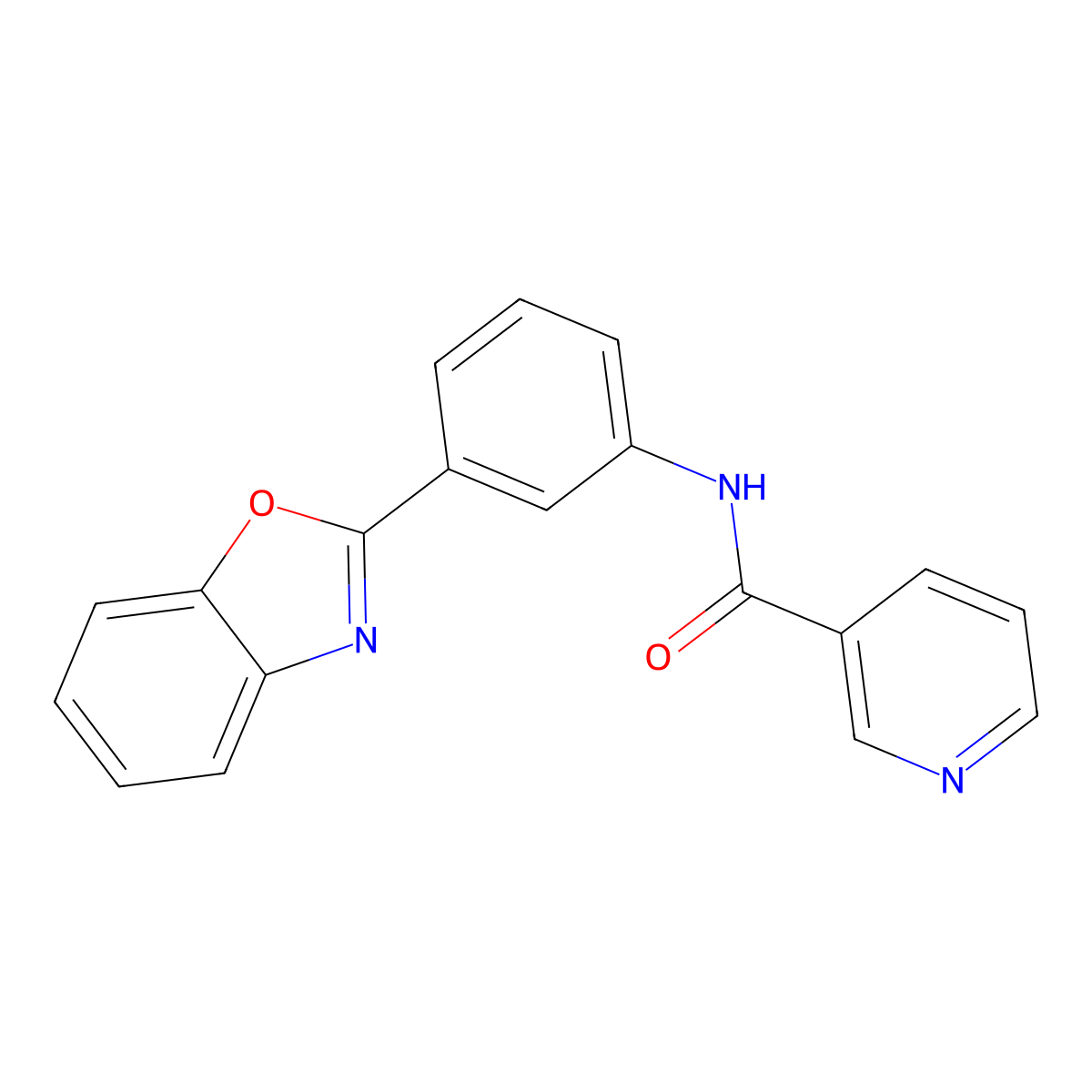 N-[3-(1,3-benzoxazol-2-yl)phenyl]pyridine-3-carboxamide molecular structure, CAS 330178-30-8