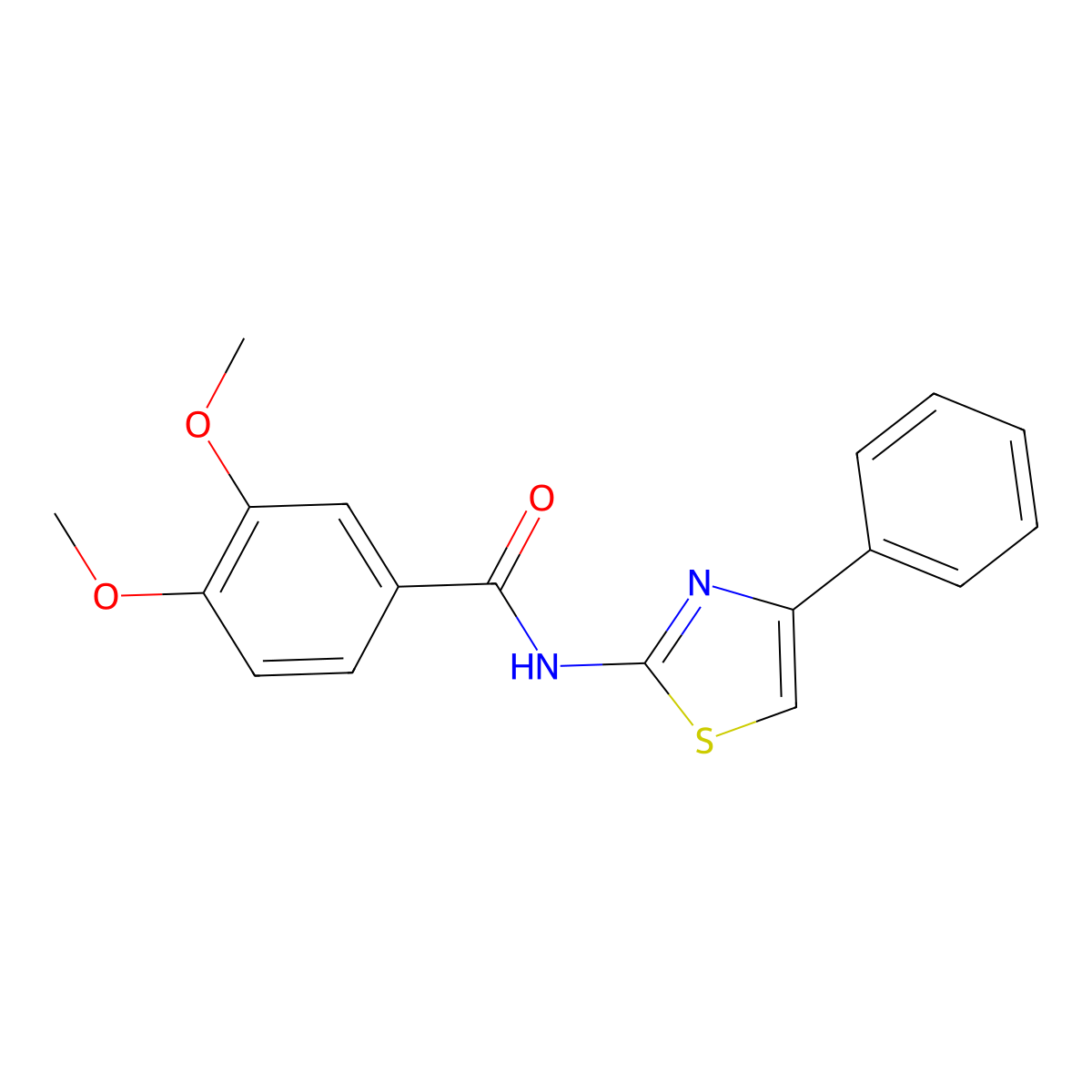 3,4-dimethoxy-N-(4-phenyl-1,3-thiazol-2-yl)benzamide molecular structure, CAS 330178-37-5