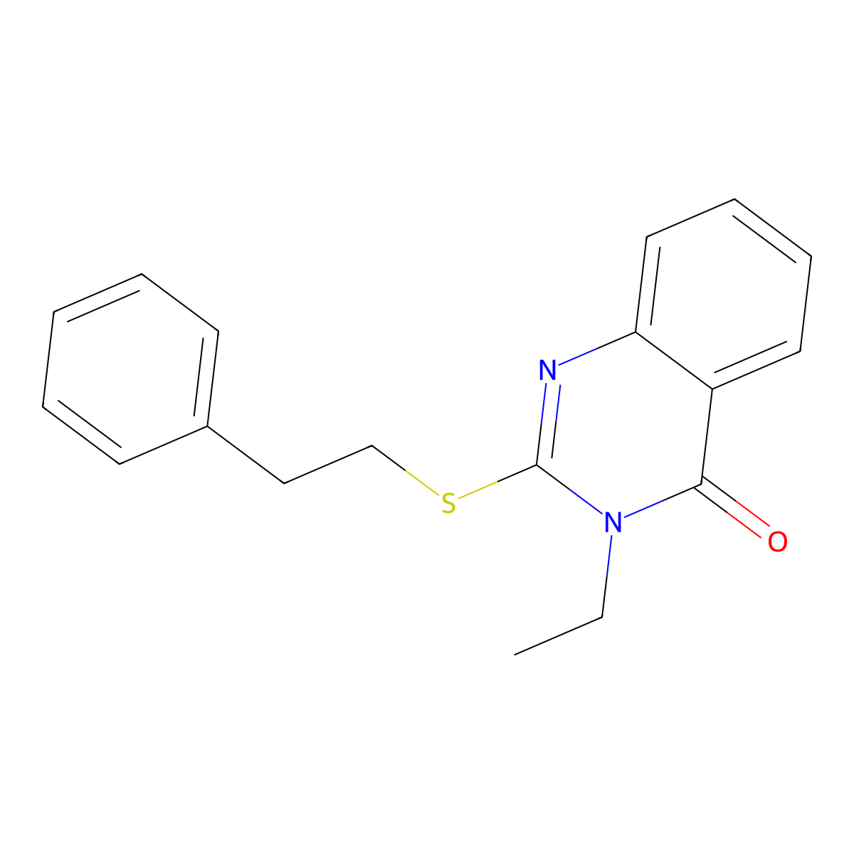 3-ethyl-2-[(2-phenylethyl)sulfanyl]-4(3H)-quinazolinone molecular structure, CAS 330179-11-8