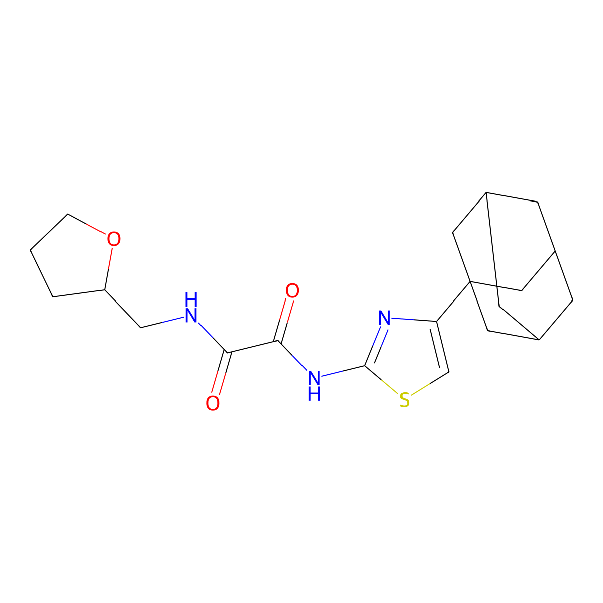 N-(4-Adamantan-1-yl-thiazol-2-yl)-N'-(tetrahydro-furan-2-ylmethyl)-oxalamide molecular structure, CAS 330179-77-6
