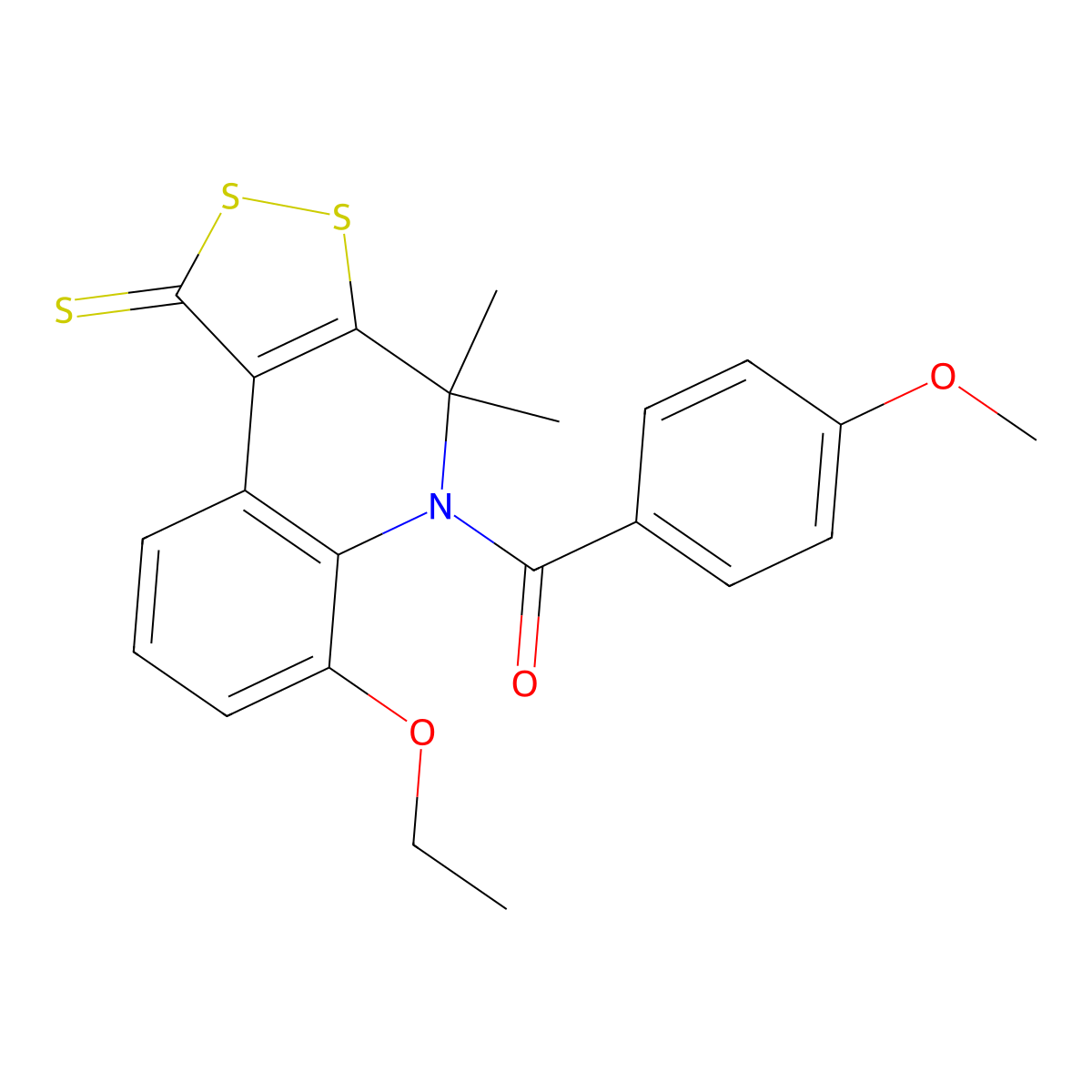 6-ethoxy-5-(4-methoxybenzoyl)-4,4-dimethyl-4,5-dihydro-1H-[1,2]dithiolo[3,4-c]quinoline-1-thione molecular structure, CAS 330179-96-9