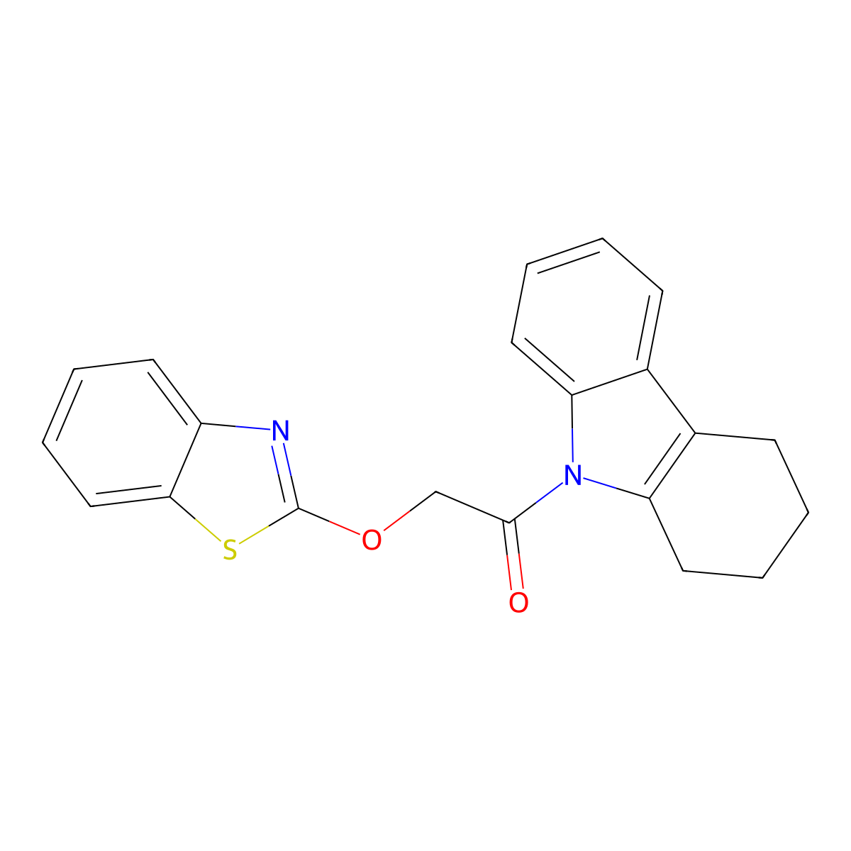 2-(2-Benzothiazolyloxy)-1-(1,2,3,4-tetrahydro-9H-carbazol-9-yl)ethanone molecular structure, CAS 330180-00-2