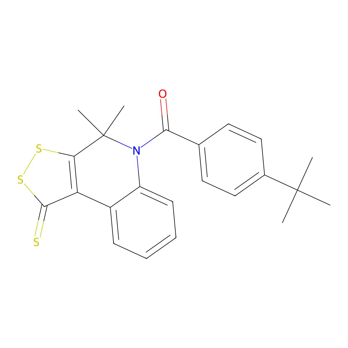 5-(4-tert-butylbenzoyl)-4,4-dimethyl-4,5-dihydro-1H-[1,2]dithiolo[3,4-c]quinoline-1-thione molecular structure, CAS 330180-39-7